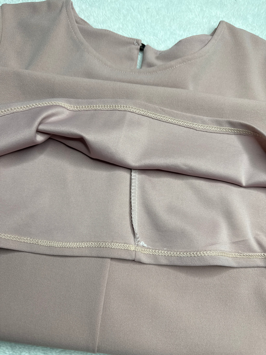 Blush Pink Short Sleeve Shift Dress (Large)