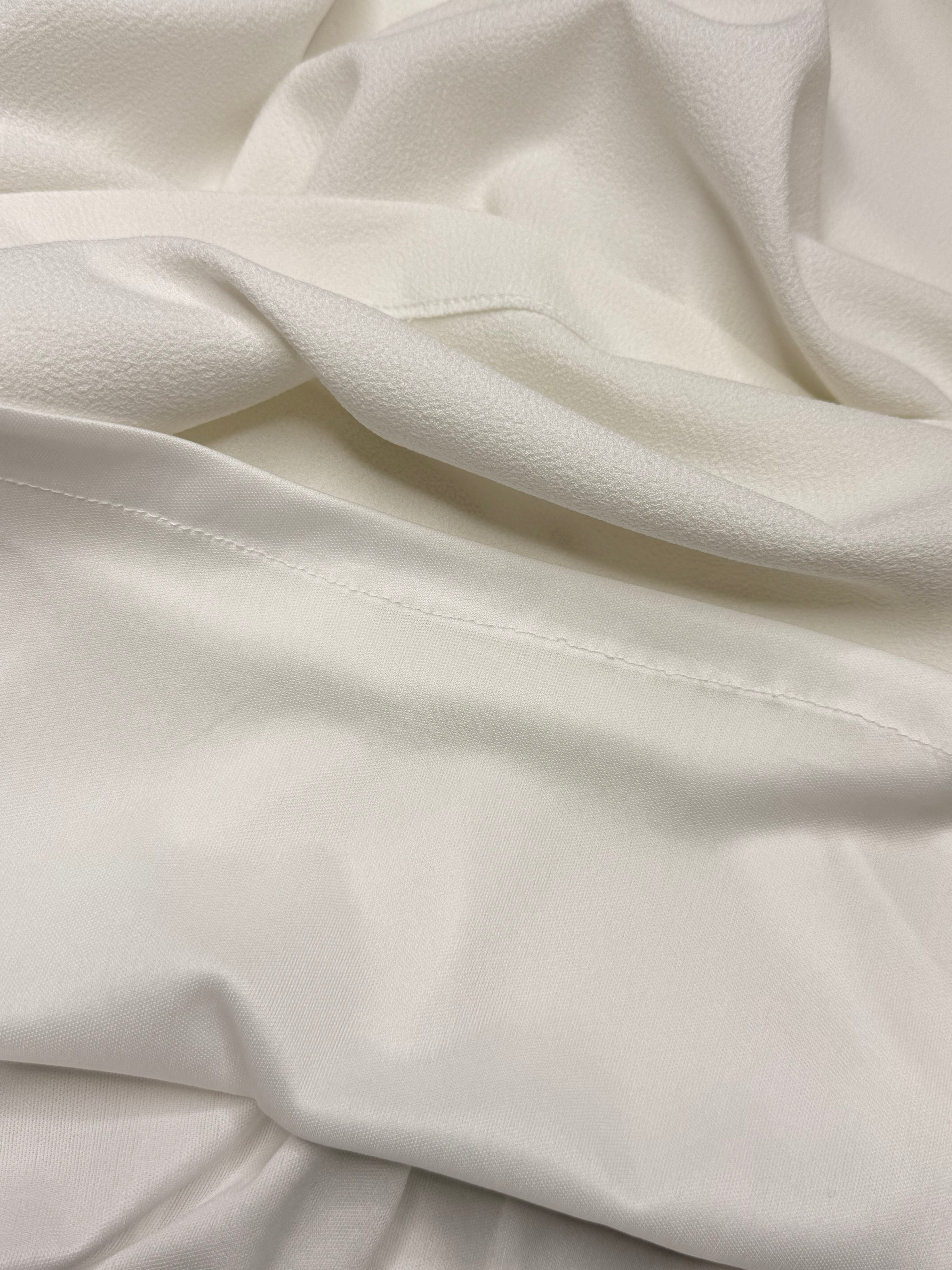White Studded Crepe Shift Dress (Size L / XL)