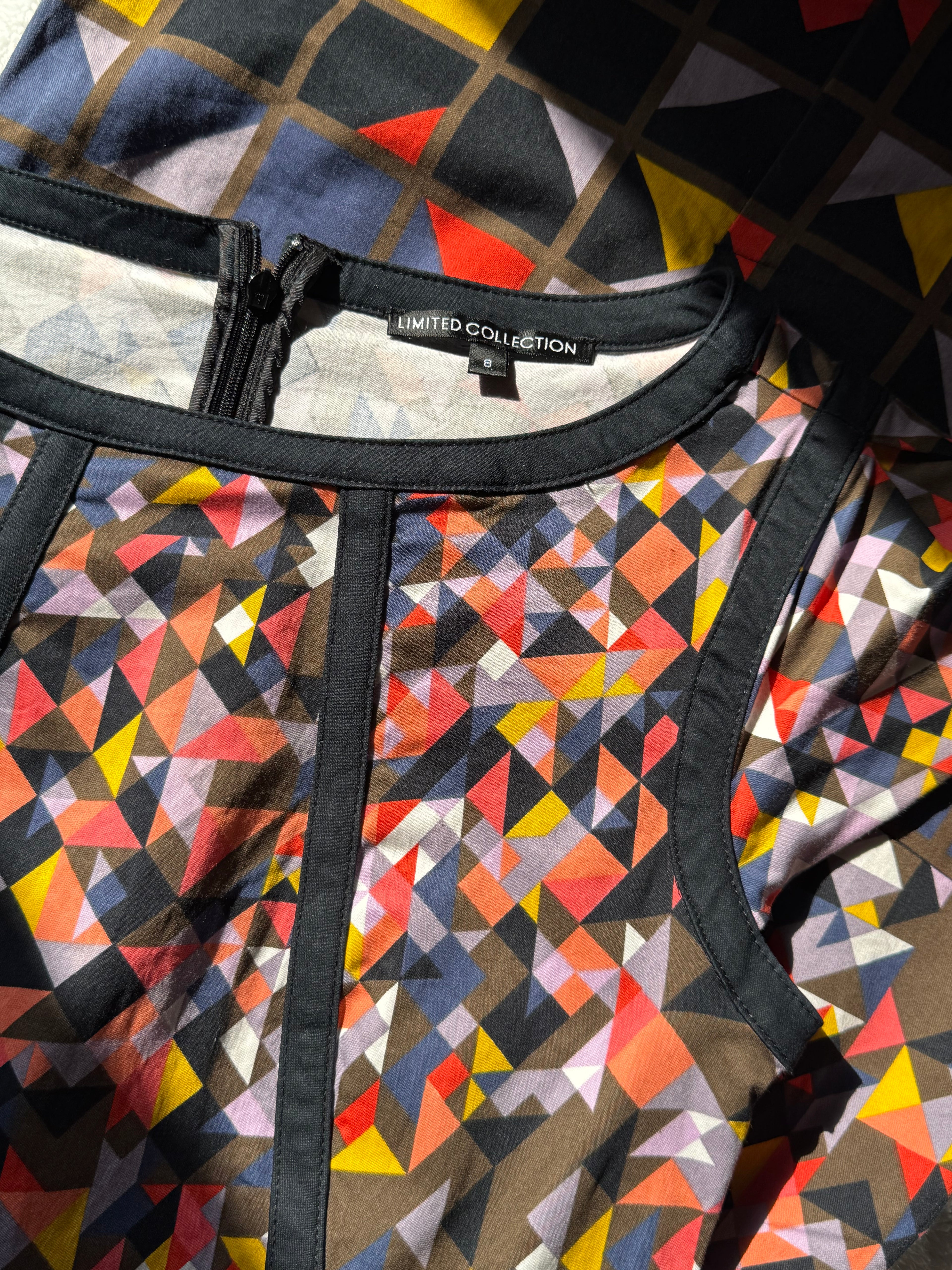 Marks & Spencer Geometric Print Mini Dress - Multi-Color, UK 8 - Preloved