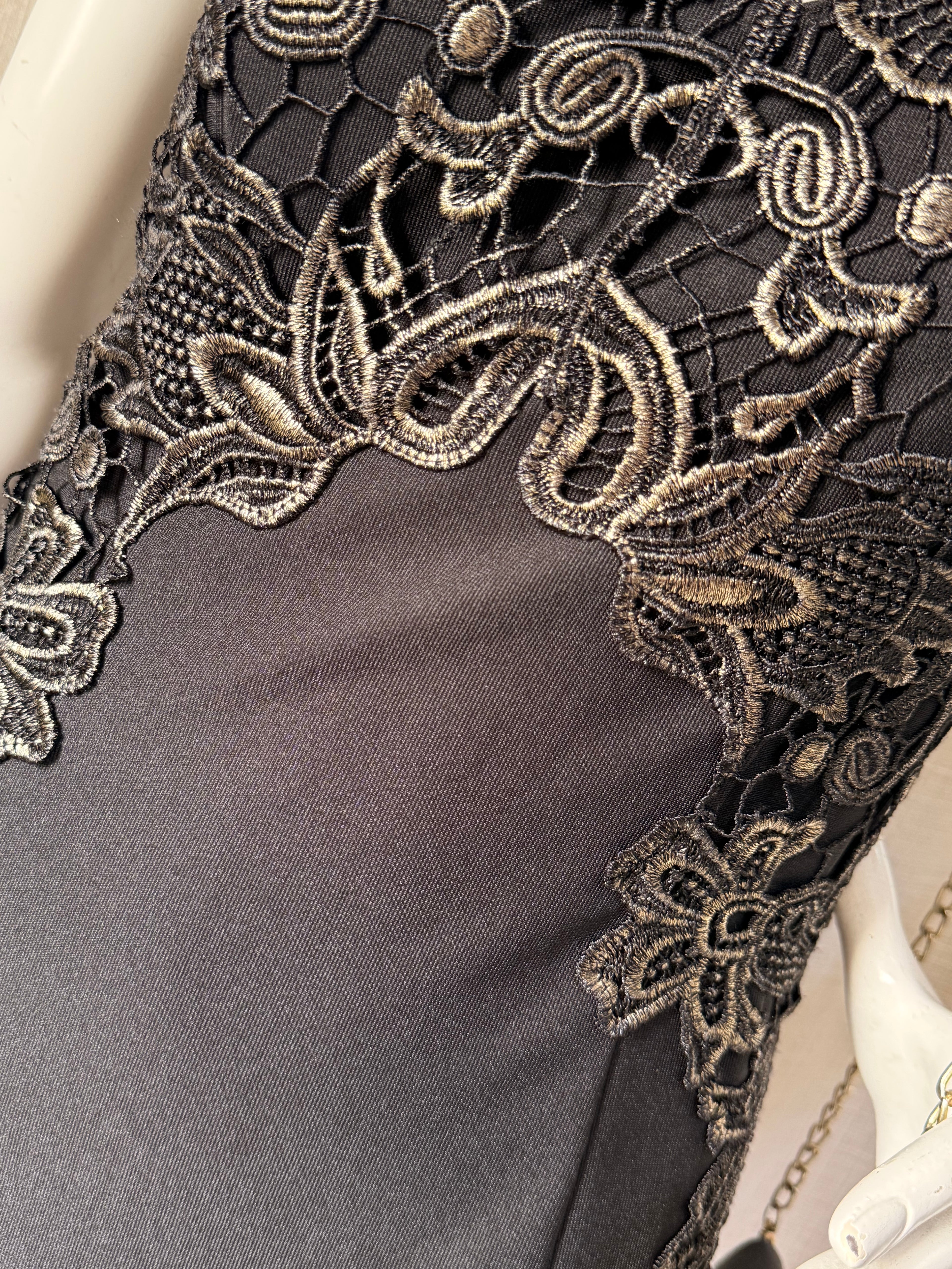 Lipsy London Black Embroidered Lace Bodycon Dress – Size S | Elegant Cocktail & Evening Dress