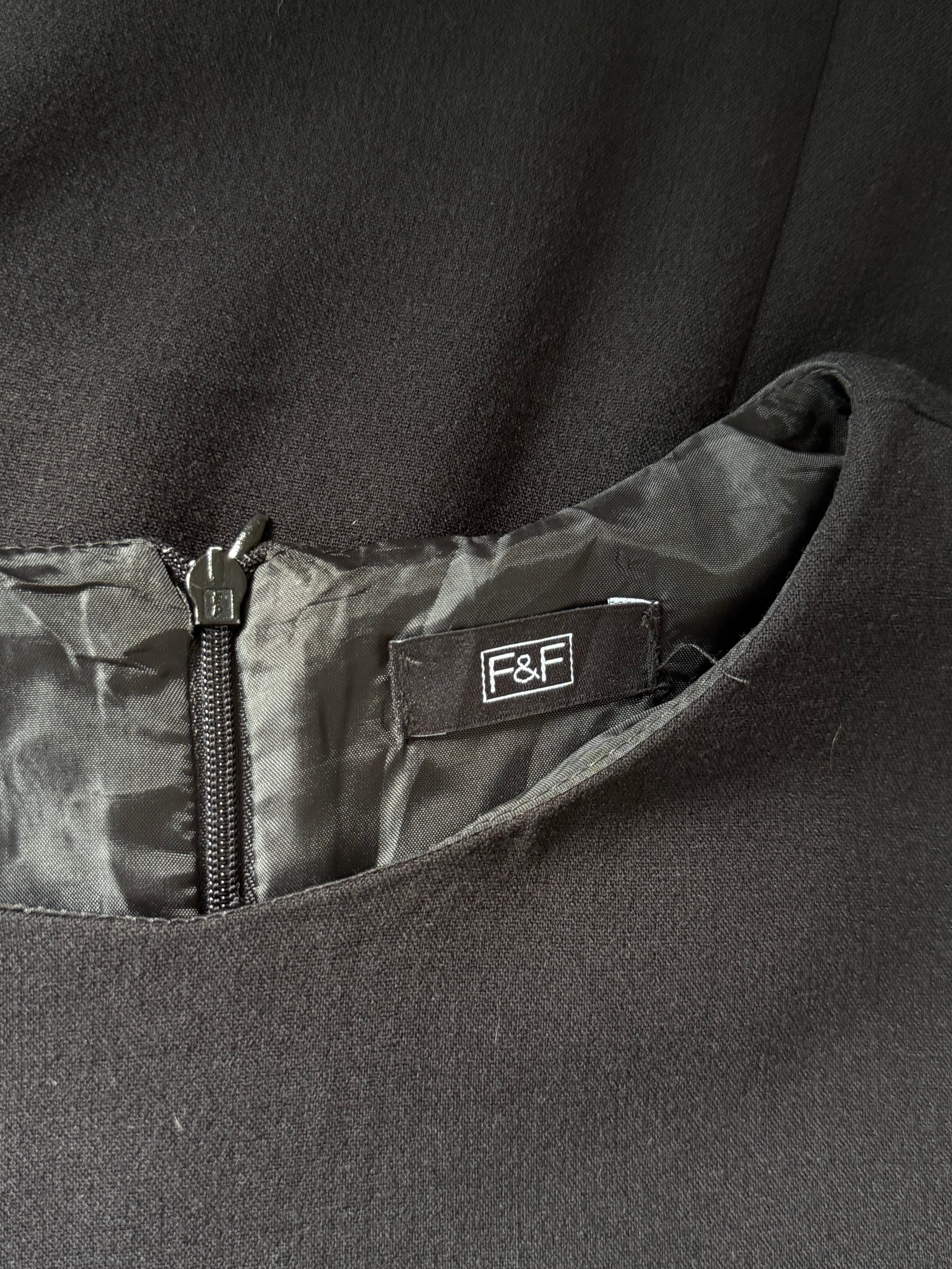 F&F Black Shift Dress with Zipper Detail | UK 14 (Preloved)