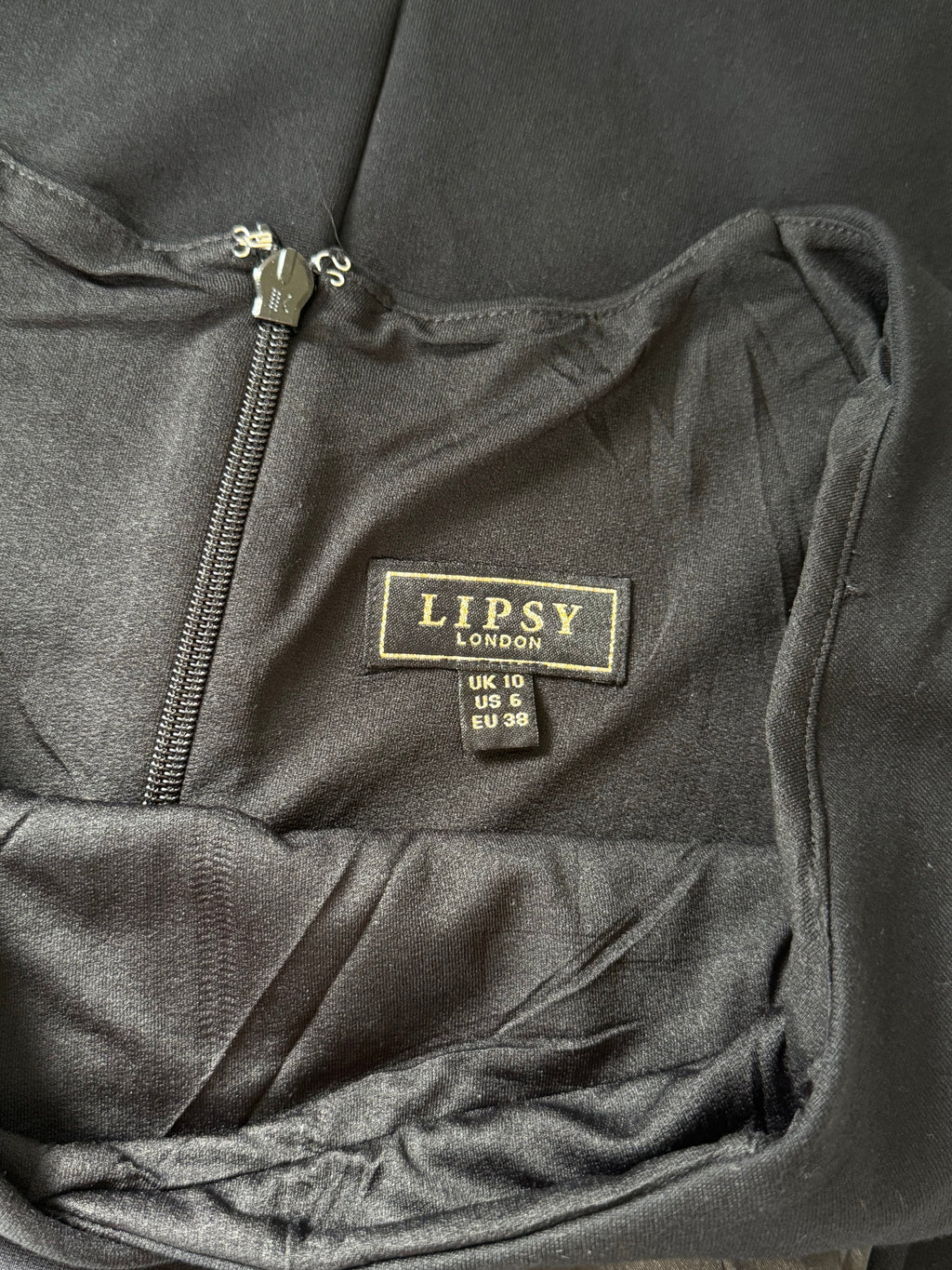 Lipsy London Black Off-Shoulder Dress with Faux Leather Detail | UK 10 (Preloved)