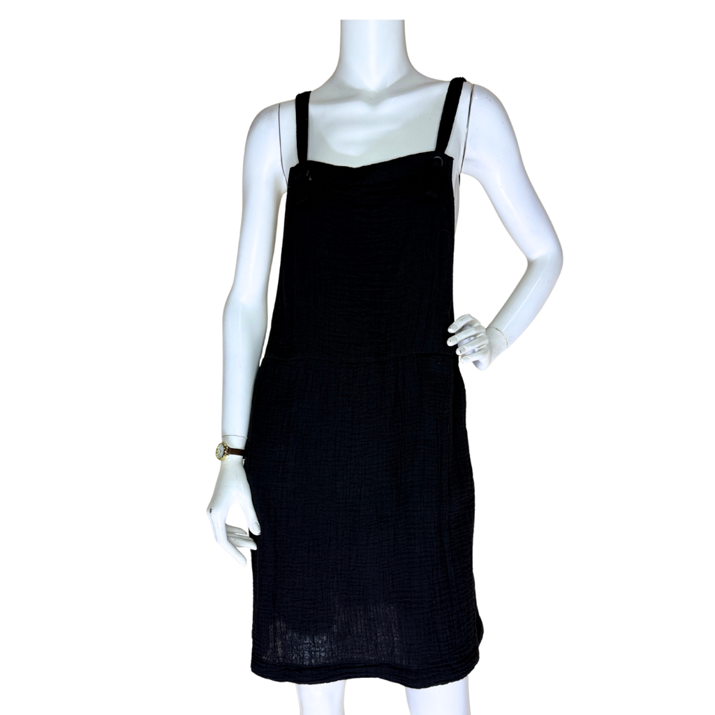 Black Overall Mini Dress (Small)