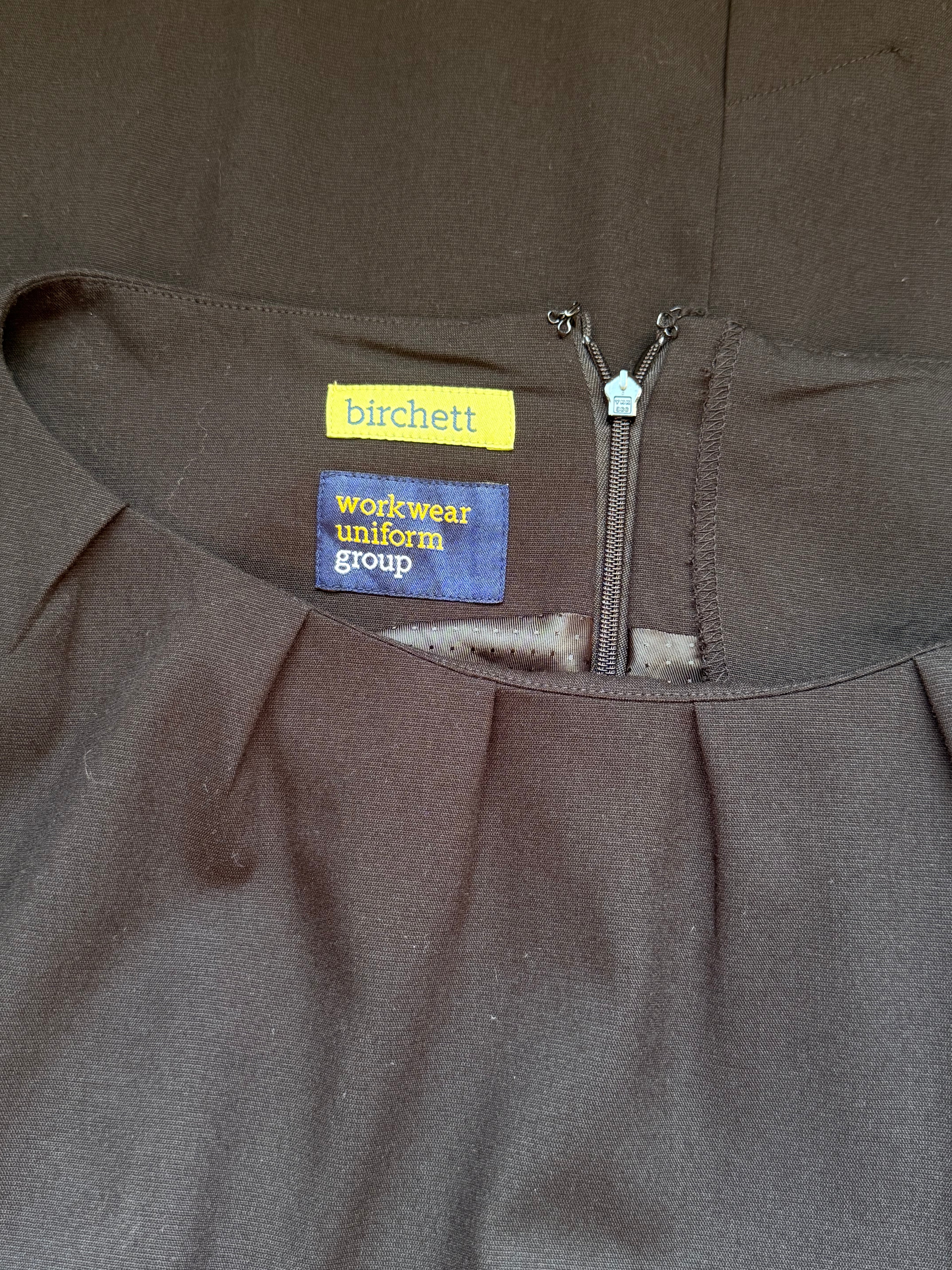 Birchett Workwear Uniform Group Black Pleated Shift Dress – Plus Size (Good Condition)