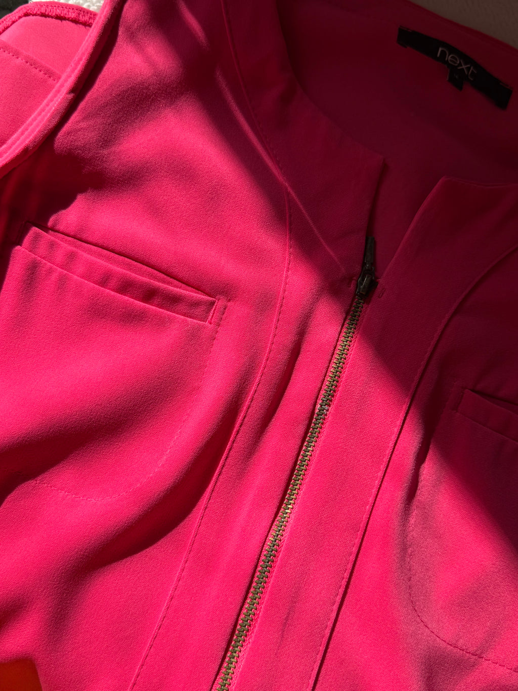 NEXT Fuchsia Drawstring Tunic Dress - Preloved UK 14