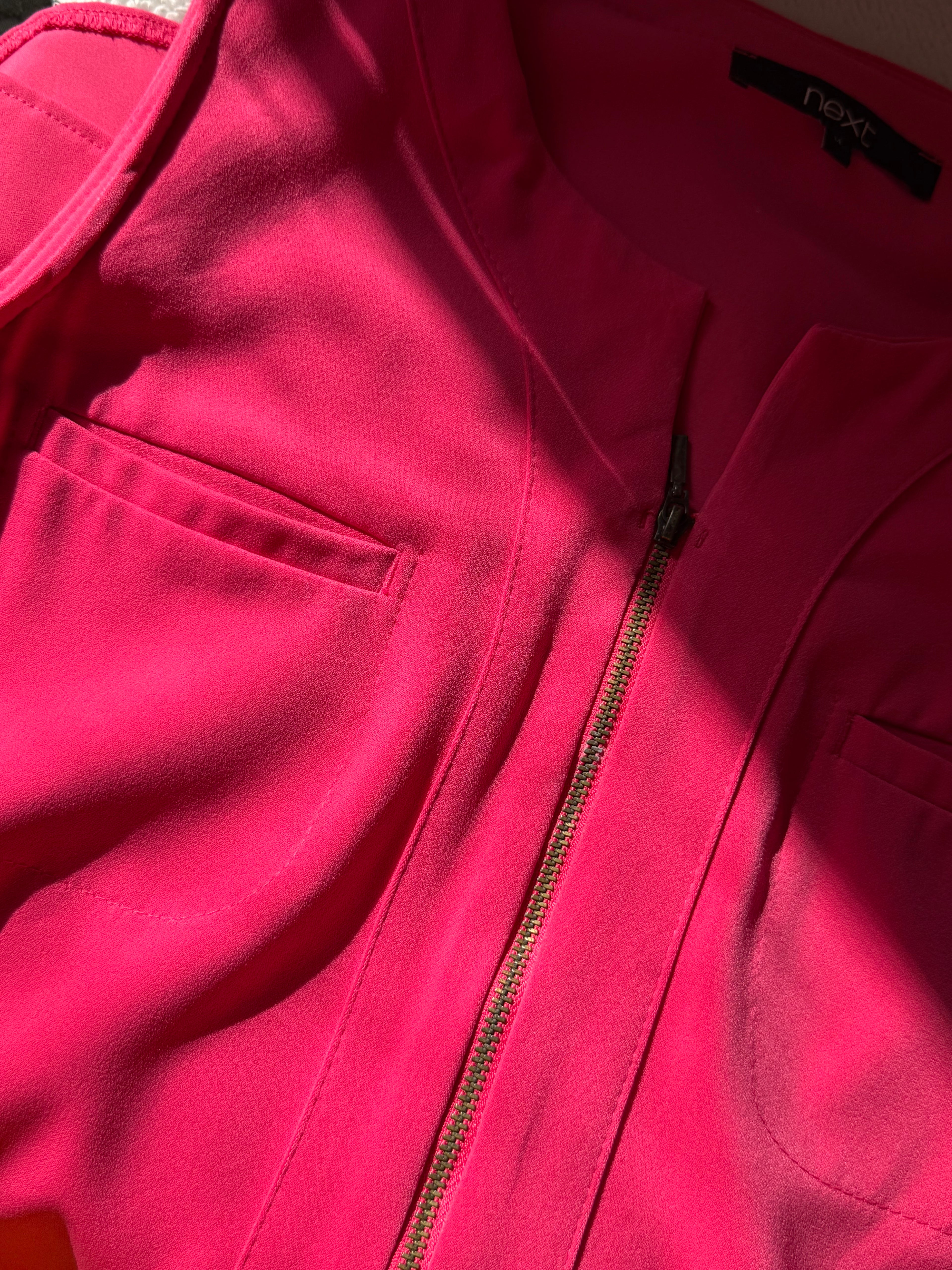 NEXT Fuchsia Drawstring Tunic Dress - Preloved UK 14