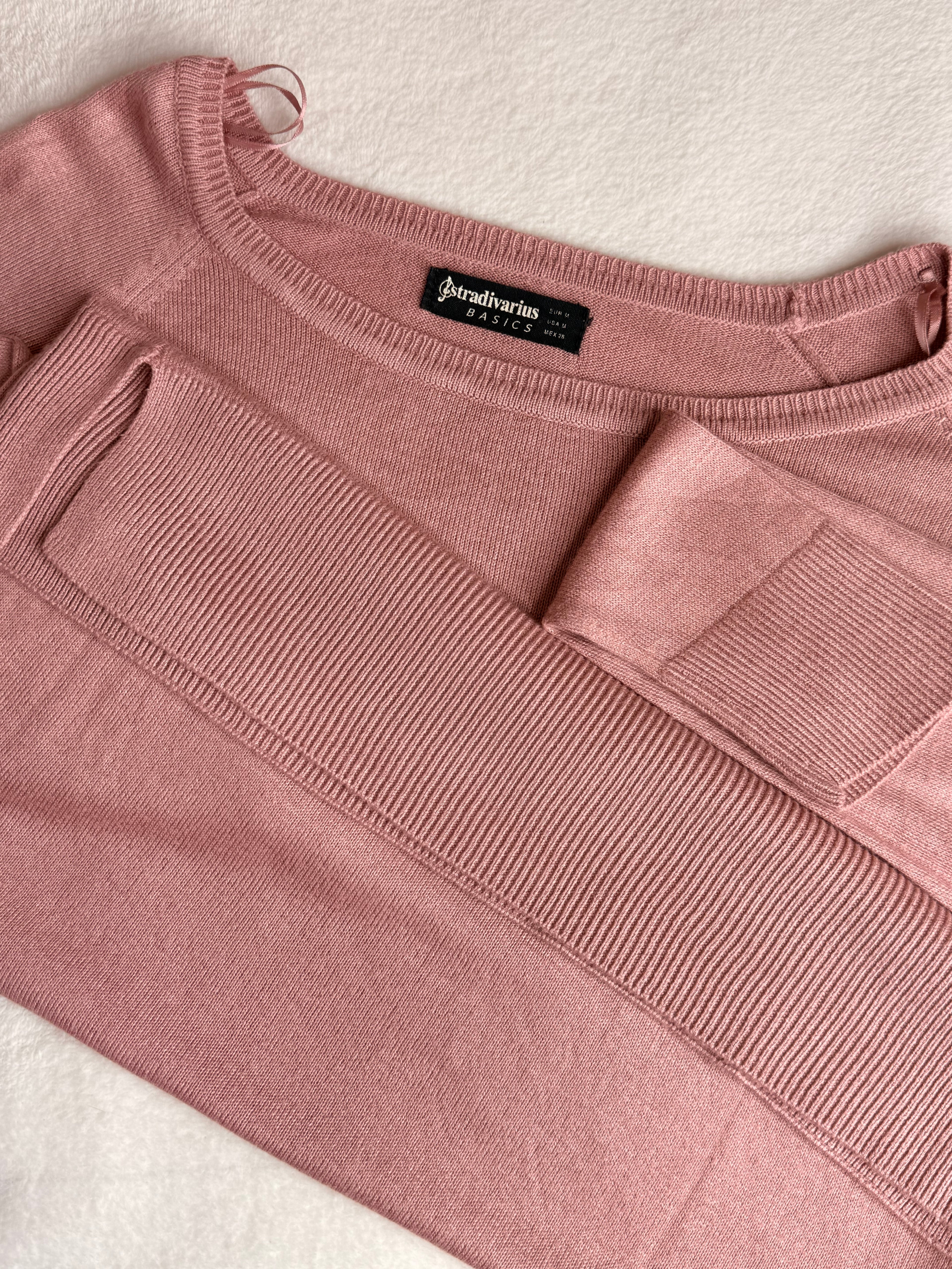 Stradivarius Basics Dusty Pink Knit Sweater | Medium