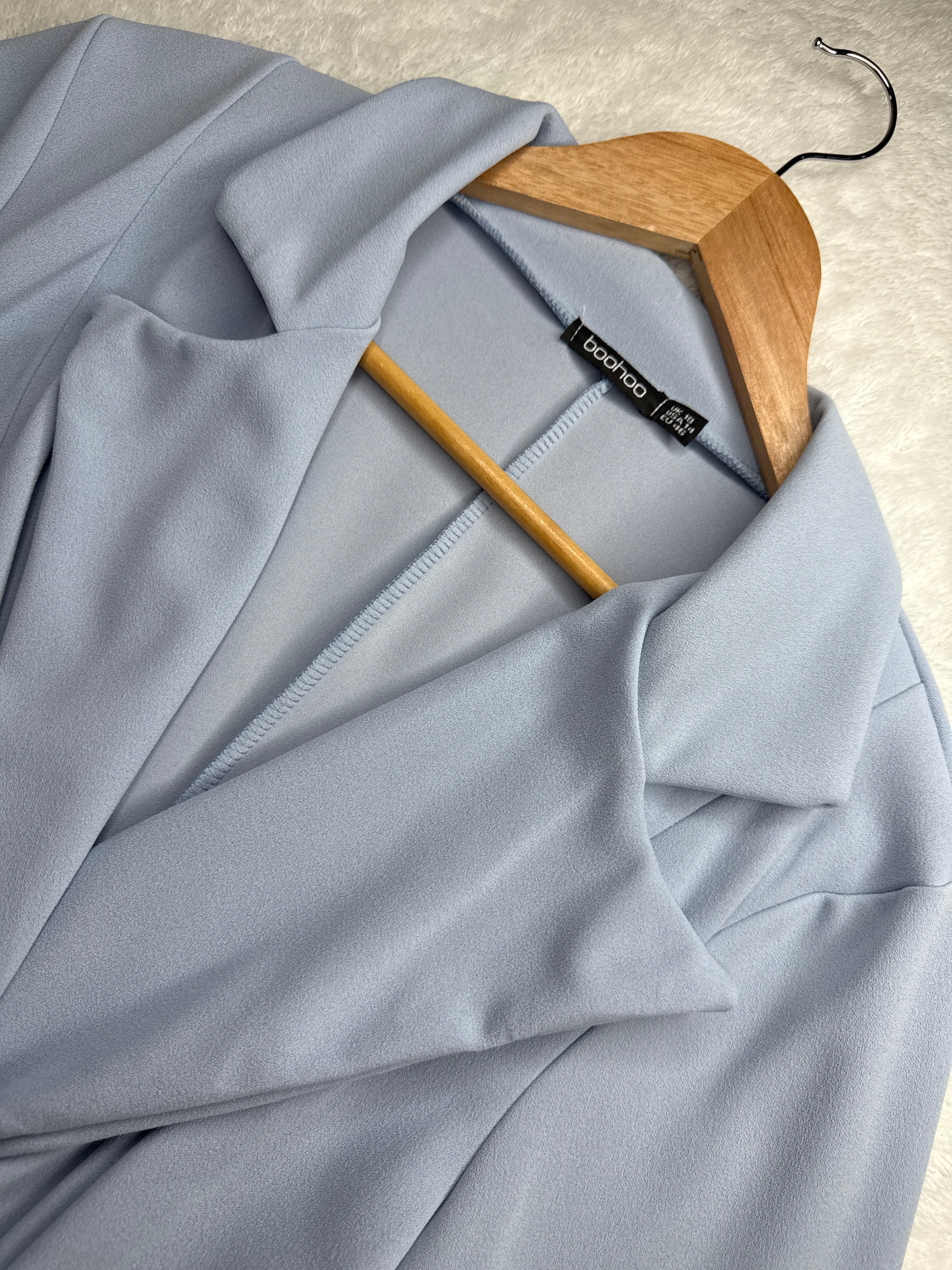 Baby Blue Drape Dress - Boohoo (UK 18 / 3XL)