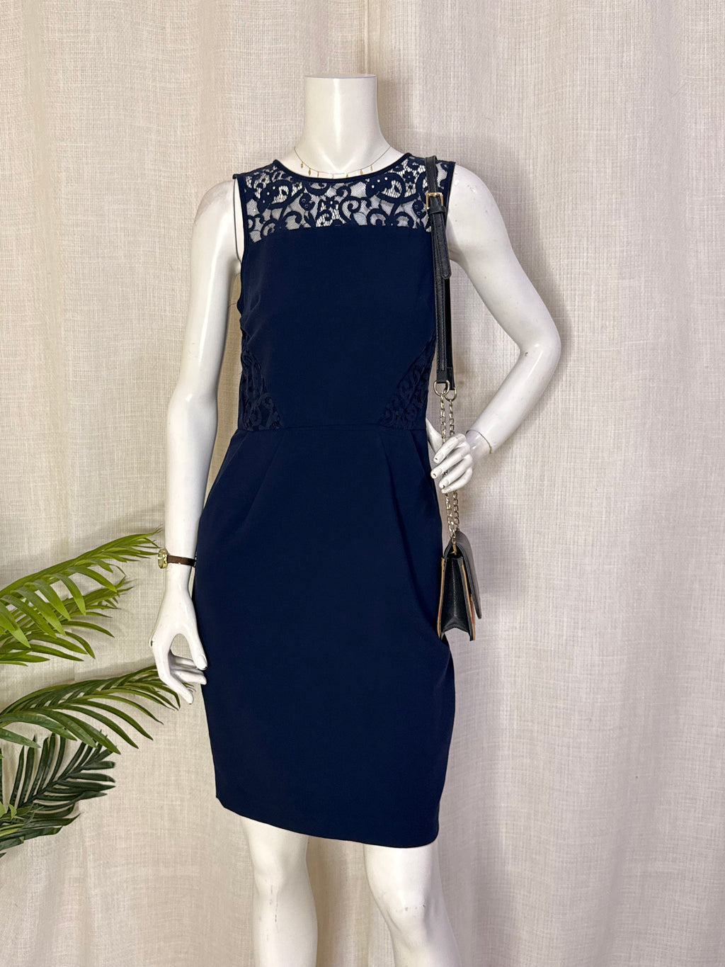 Whistles Navy Blue Lace Trim Shift Dress – UK 10 / US 6 | Medium