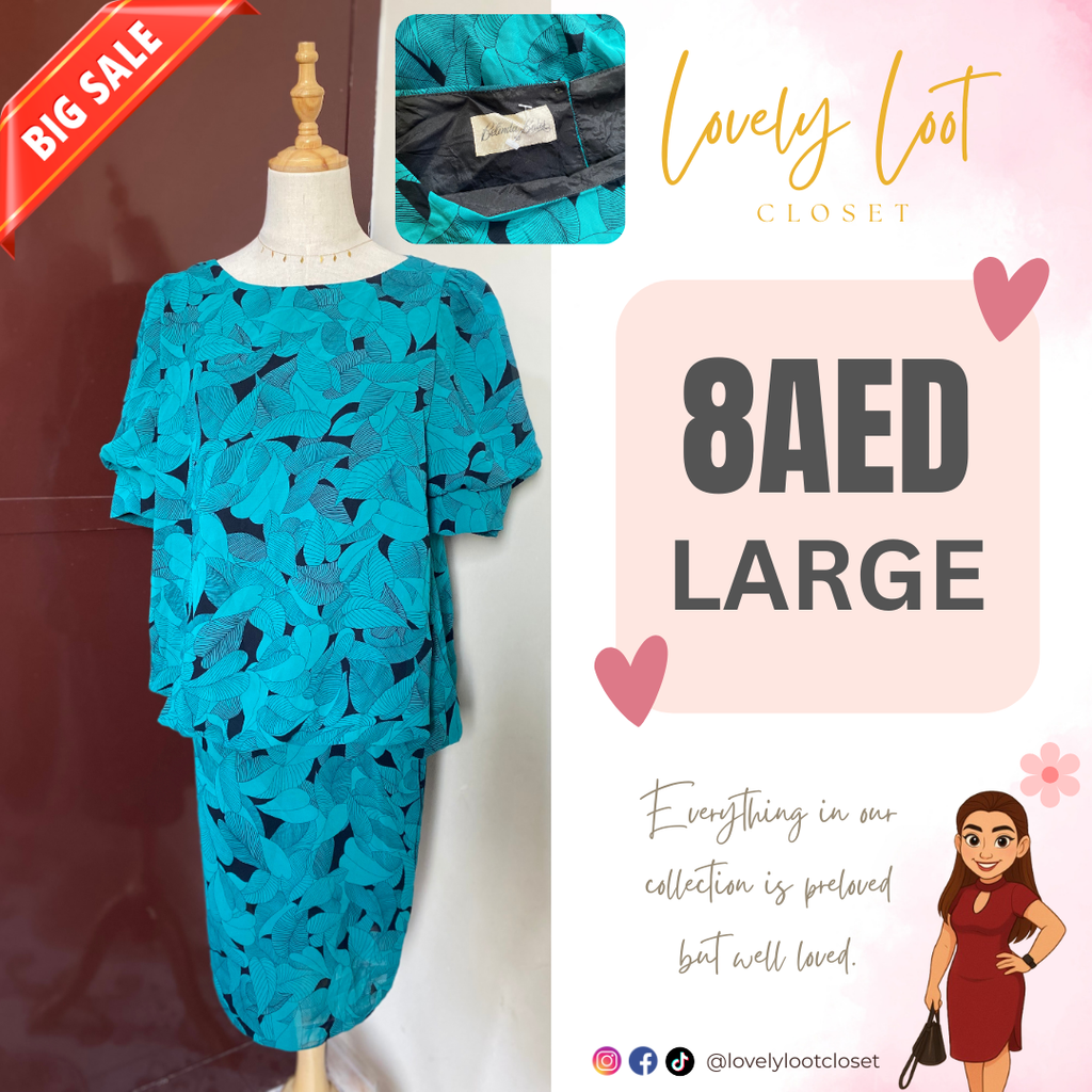 Teal Leaf Print (Large)