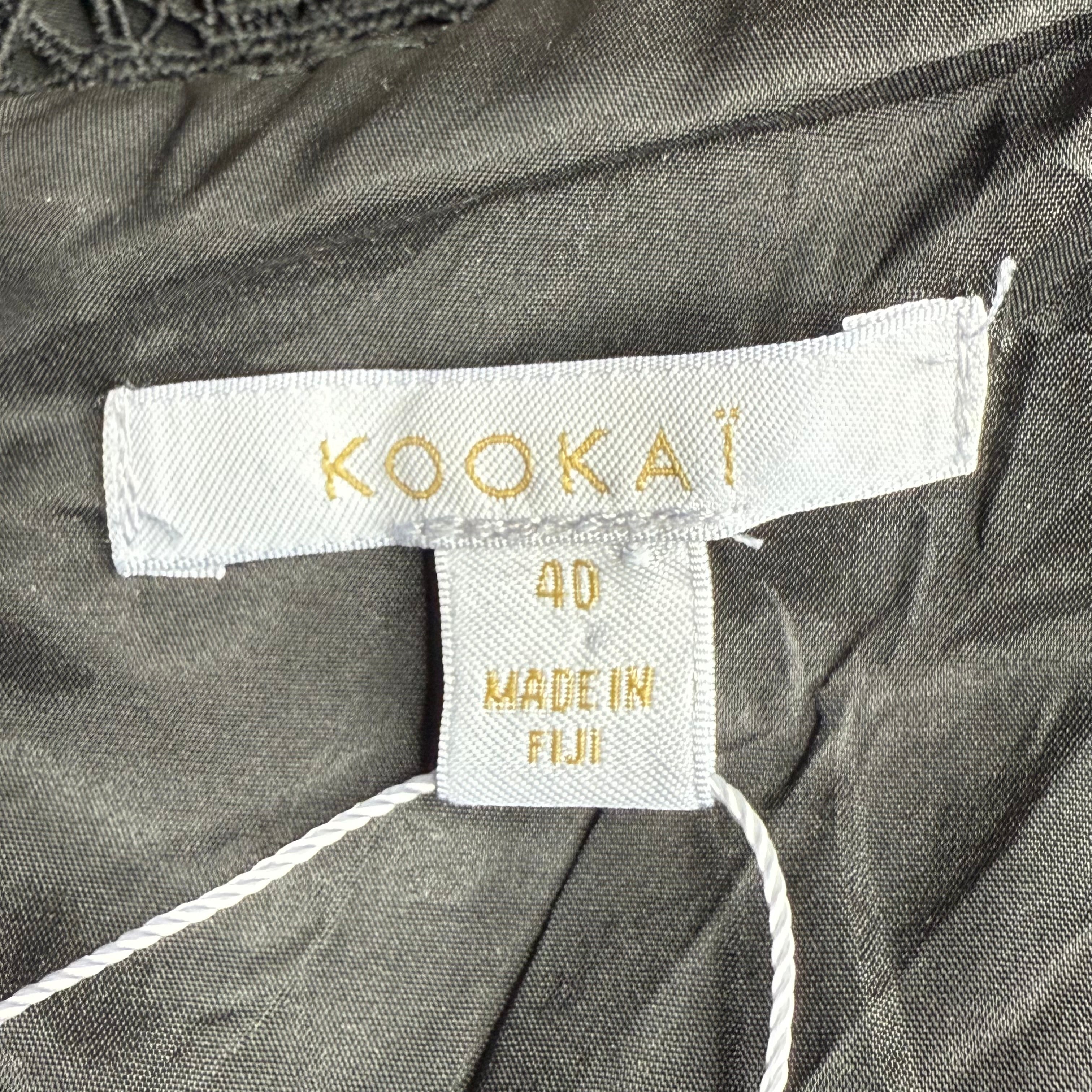 Kookai Black Lace Long-Sleeve Mini Dress with Open Back (Like New)