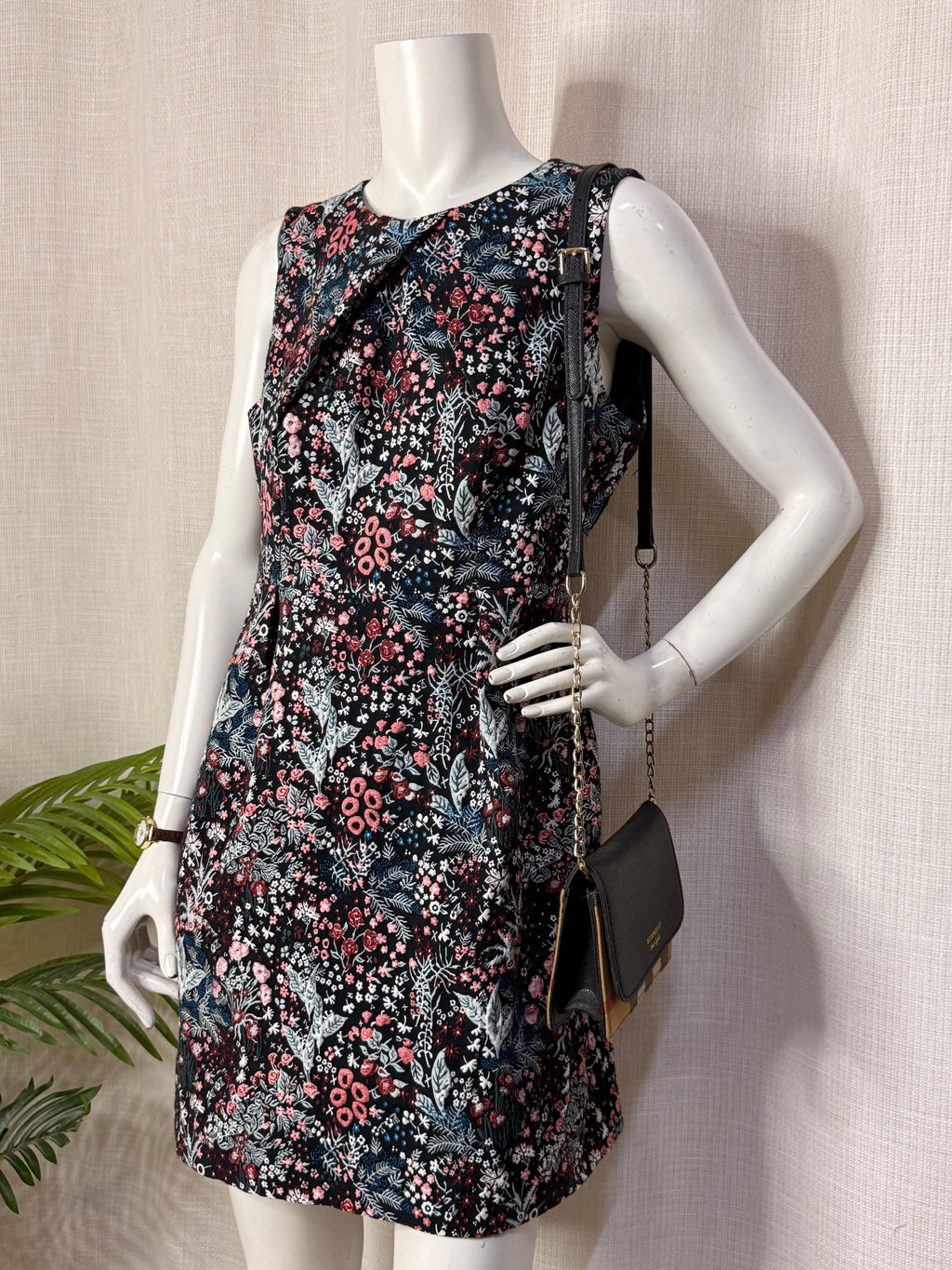 H&M Floral Brocade Tapestry Sleeveless Mini Dress - Size US 14 - Large