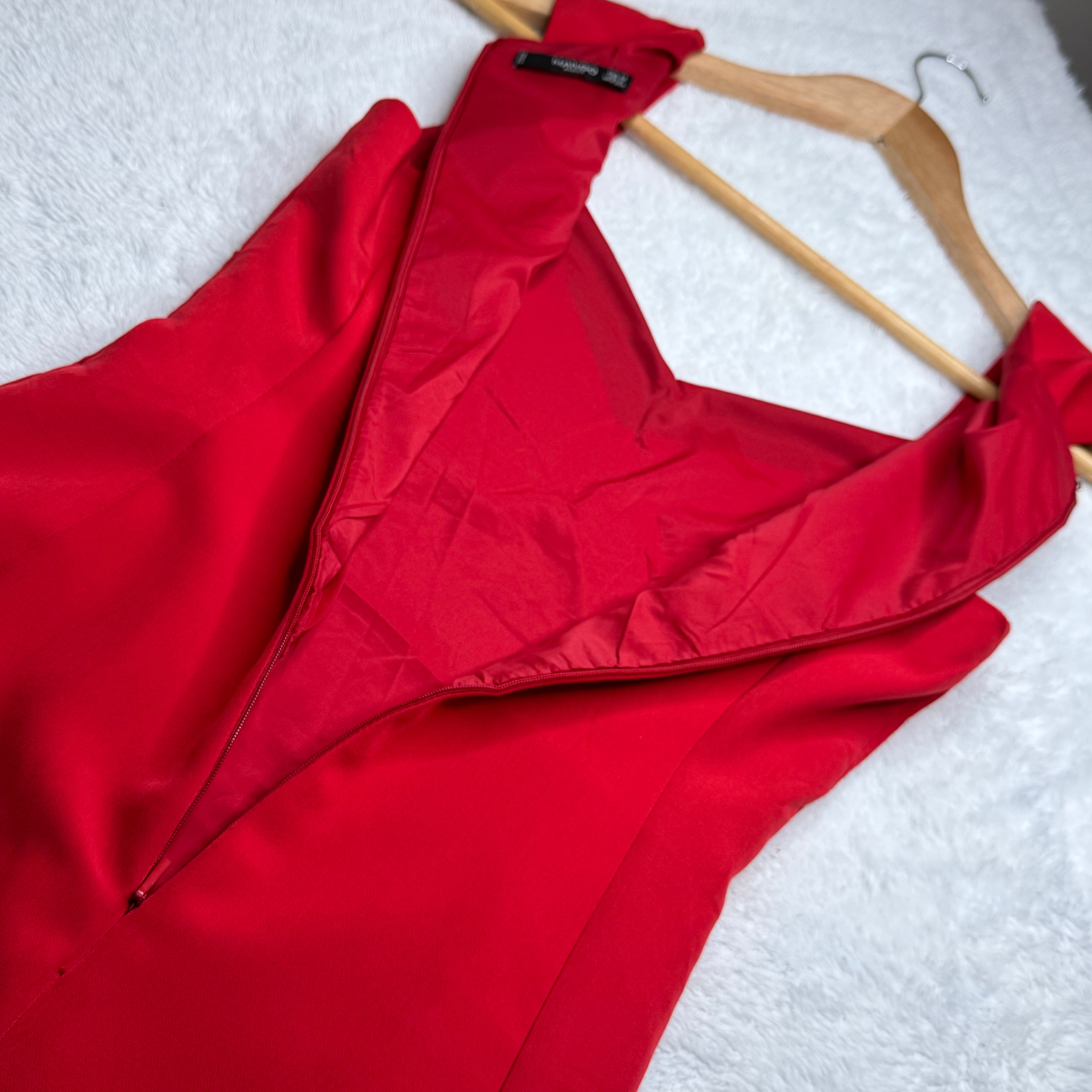 Mango Basics Red Mini Dress