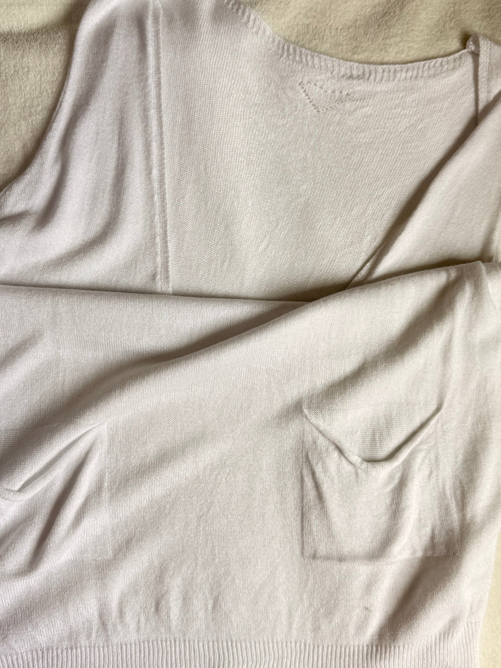 White Deep V-Neck Pocket Vest | UK 8