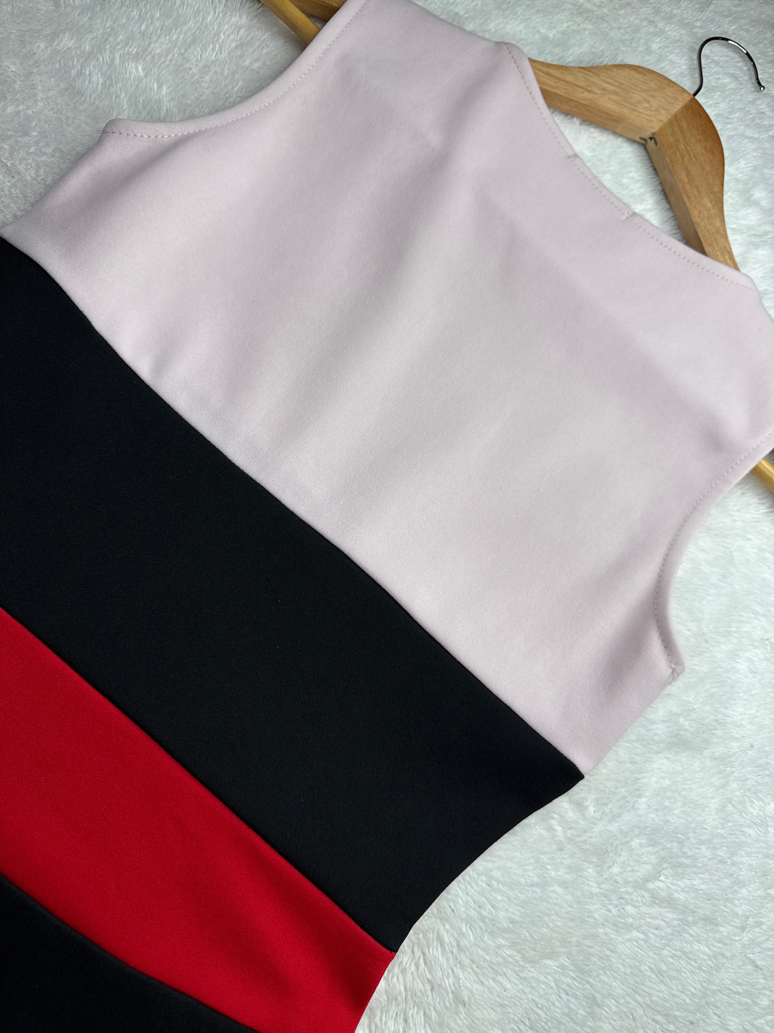 Missi London Tri-Color Bodycon Dress (UK 10 / Medium)