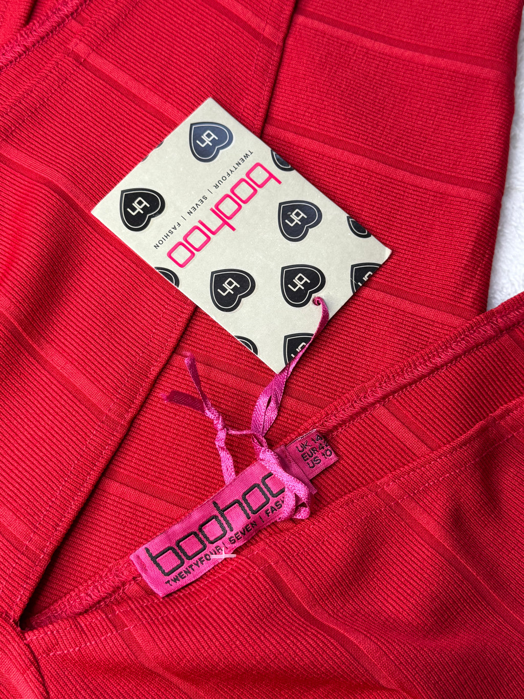 Boohoo Red Bandage Dress (New With Tag) UK 14