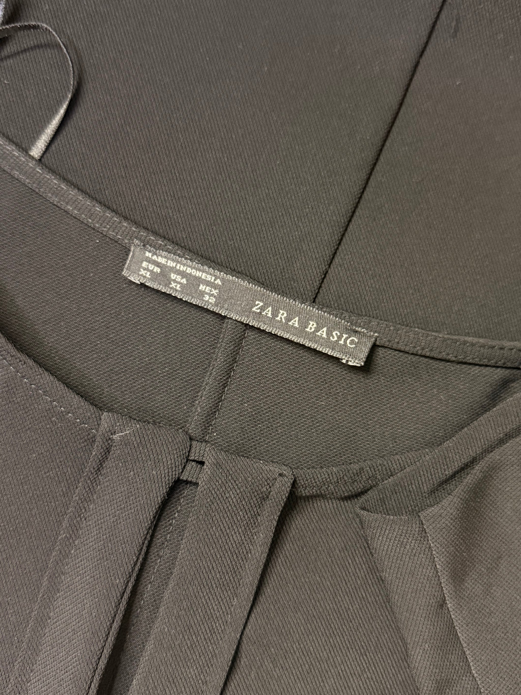 Zara Basic Jet Black Keyhole Shift Mini Dress – Size XL / UK 16 | NWT