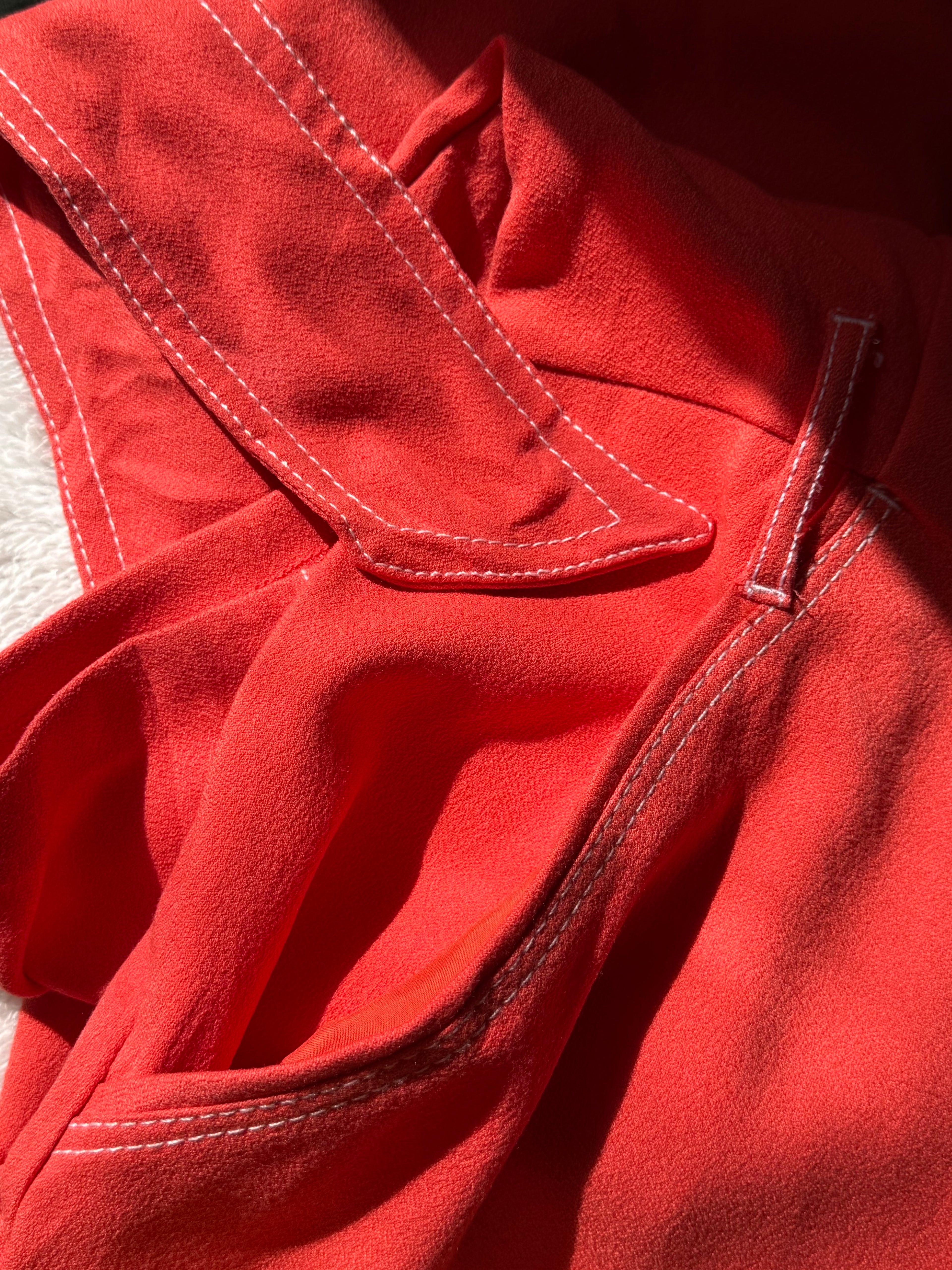 Chic Preloved NEXT Coral Belted V-Neck Dress - UK 12 | UAE Fashion