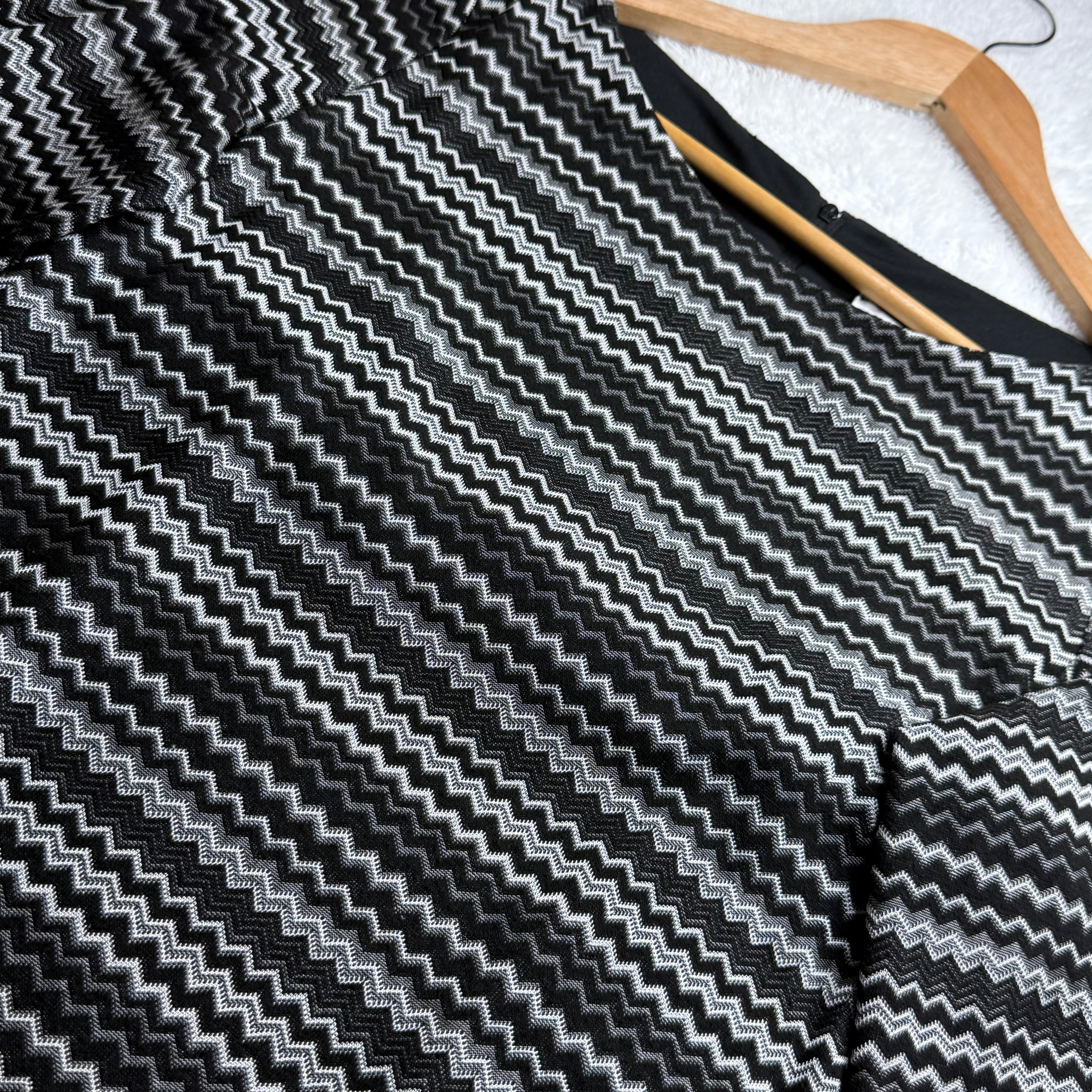 Joseph Ribkoff Black & White Zigzag Print Dress
