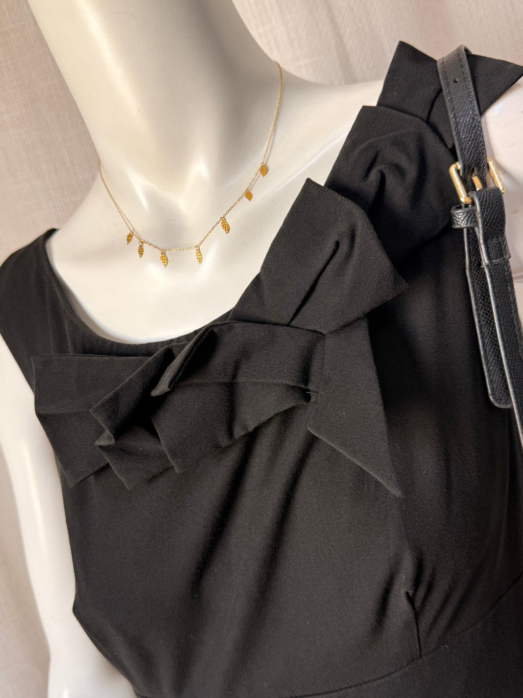 Oasis Black Bow Detail Sleeveless Cocktail Dress (Size UK 10)