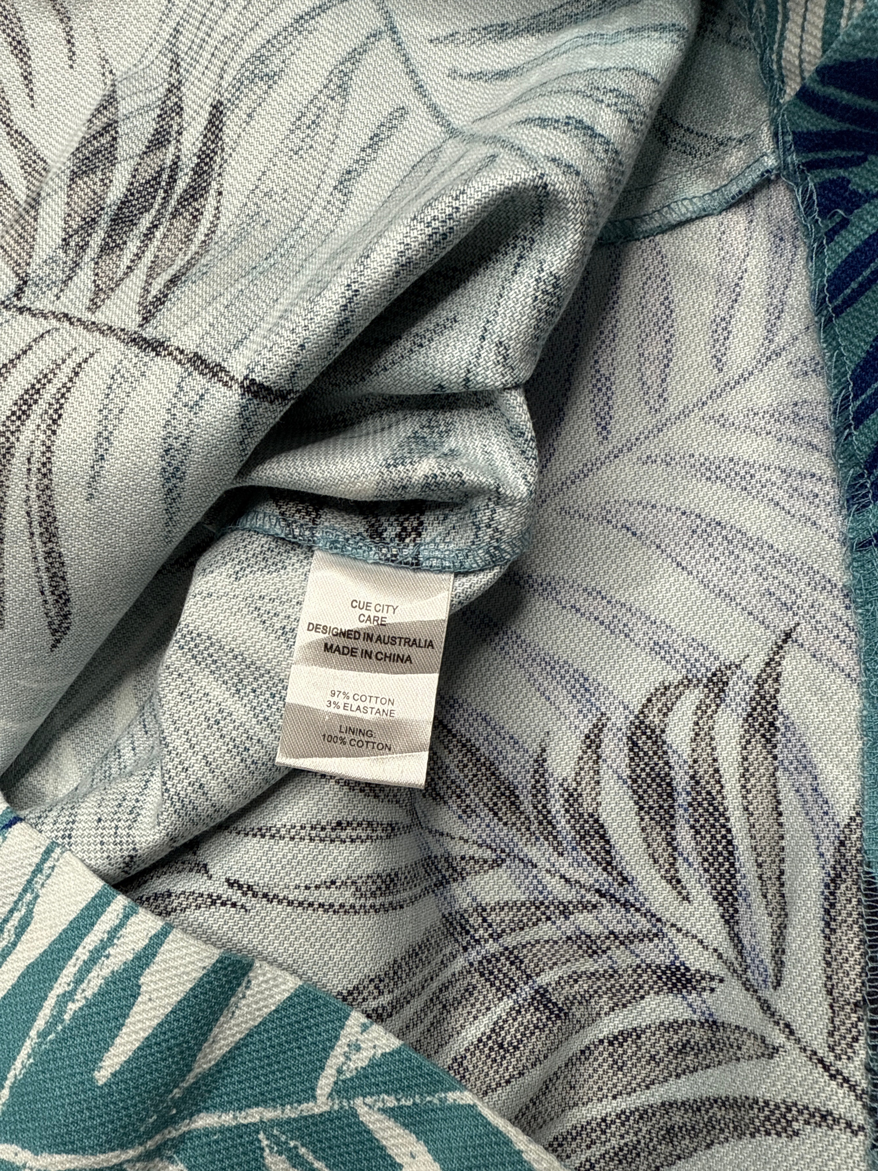 Teal Tropical Print Dress (10 / Large)