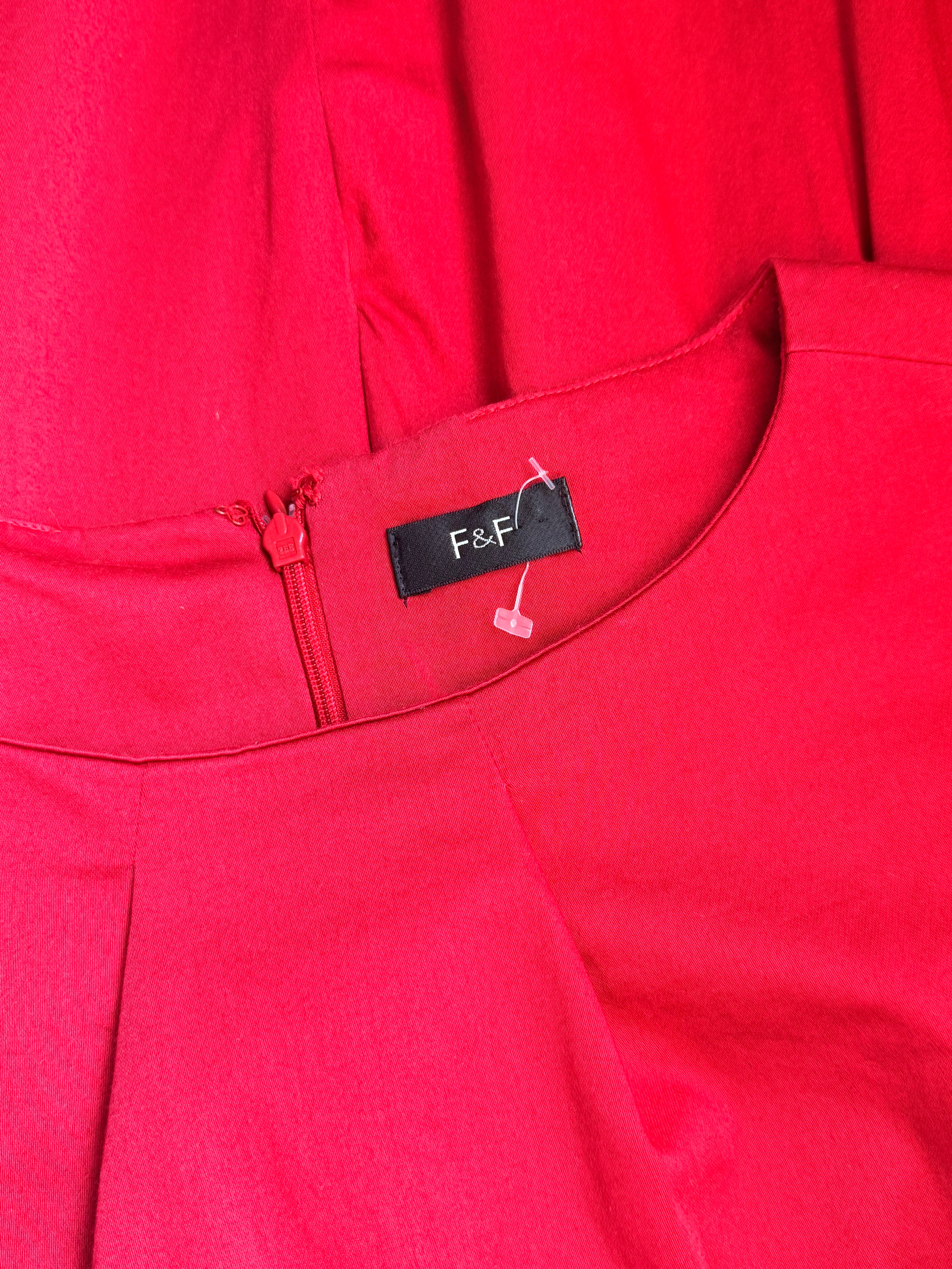 F&F Red Sleeveless Fit & Flare Dress – UK 10 | Elegant Party & Occasion Dress