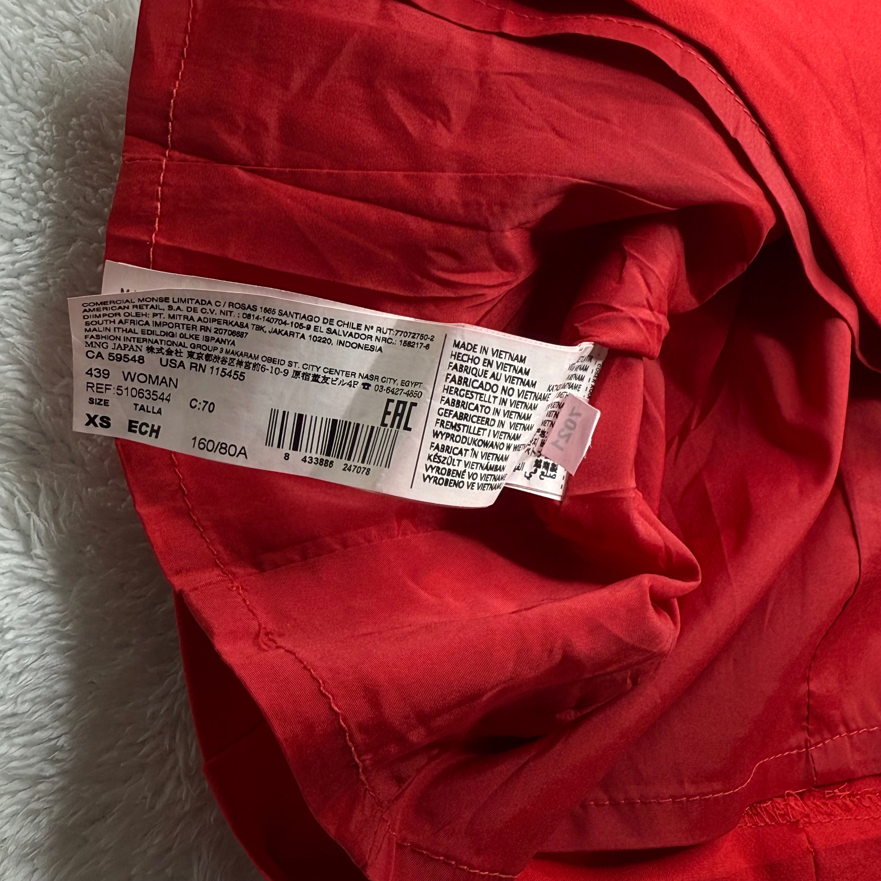 Mango Basics Red Mini Dress