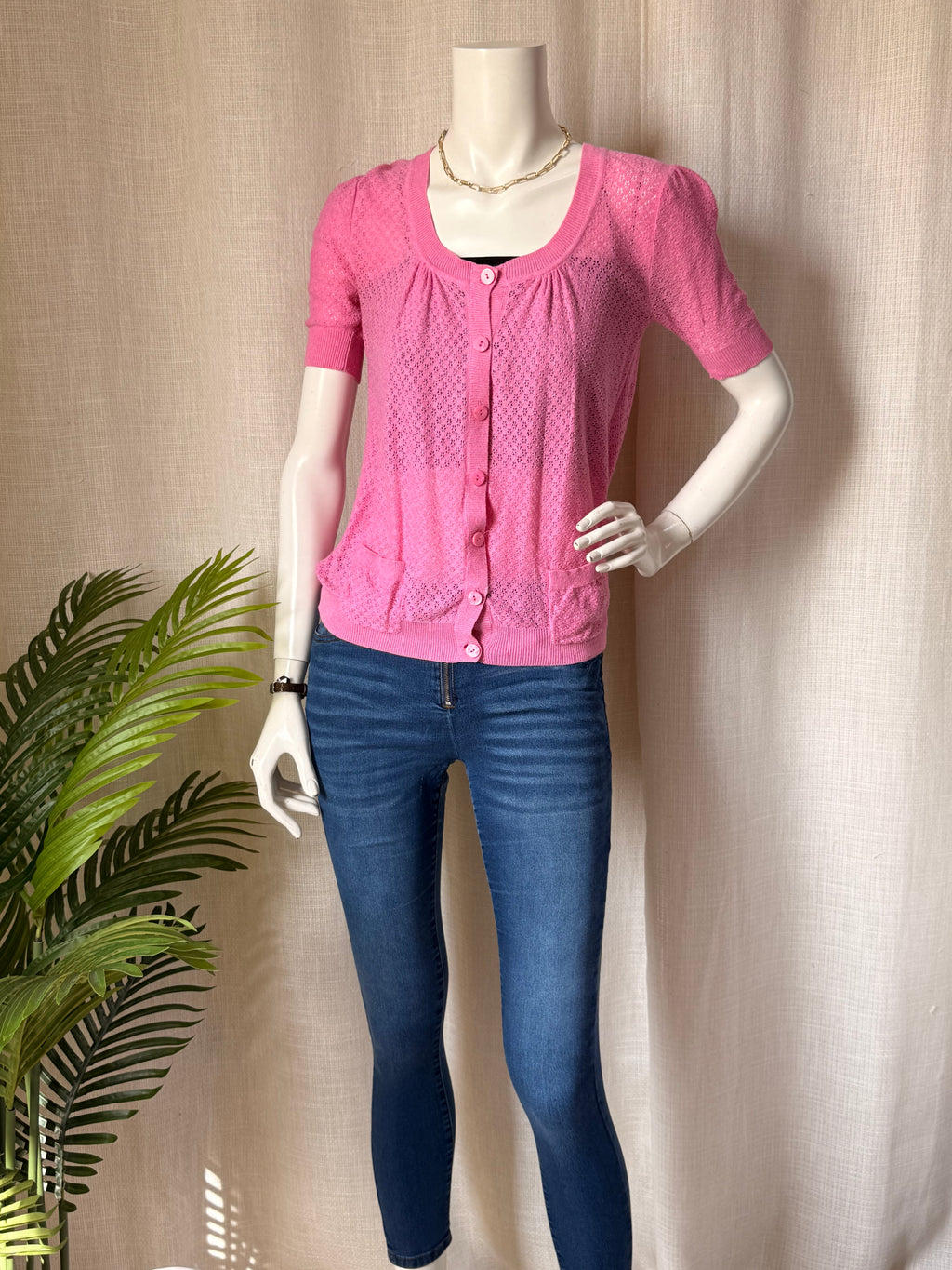 Atmosphere Hot Pink Pointelle Cardigan | UK 14