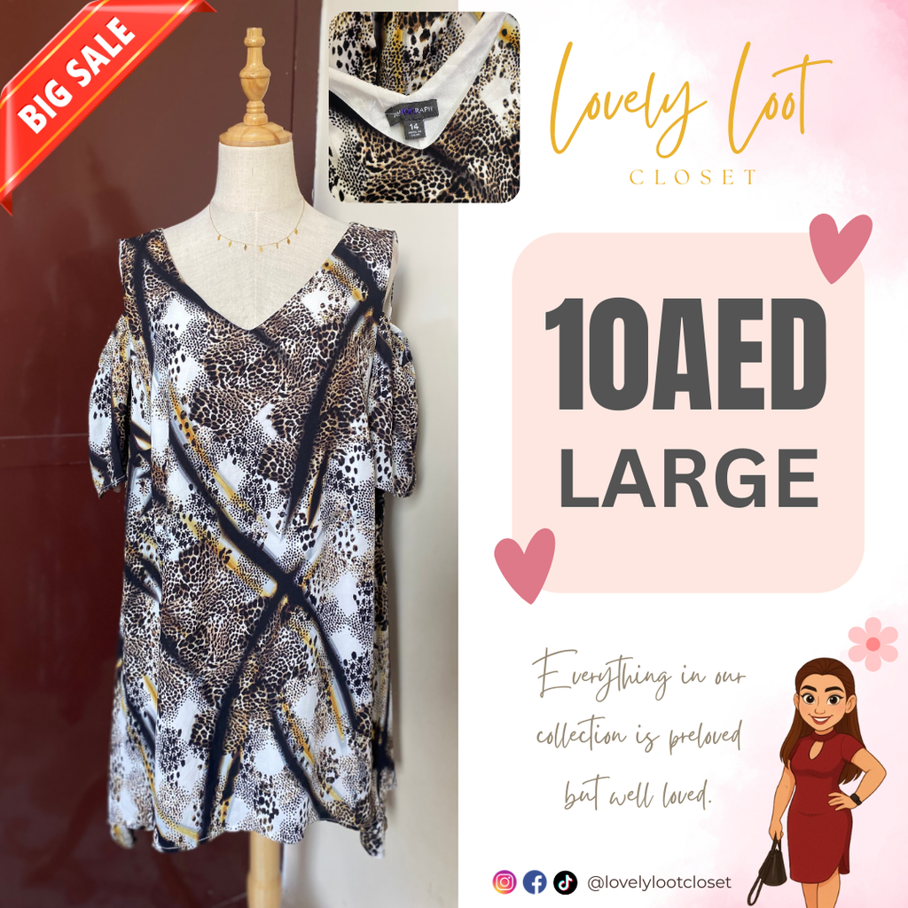 Leopard Print Cold-Shoulder Dress (Large)