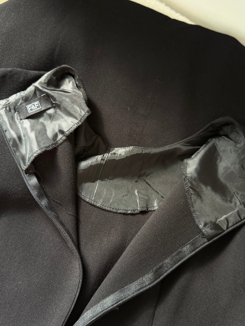 F&F Black Shift Dress with Zipper Detail | UK 14 (Preloved)