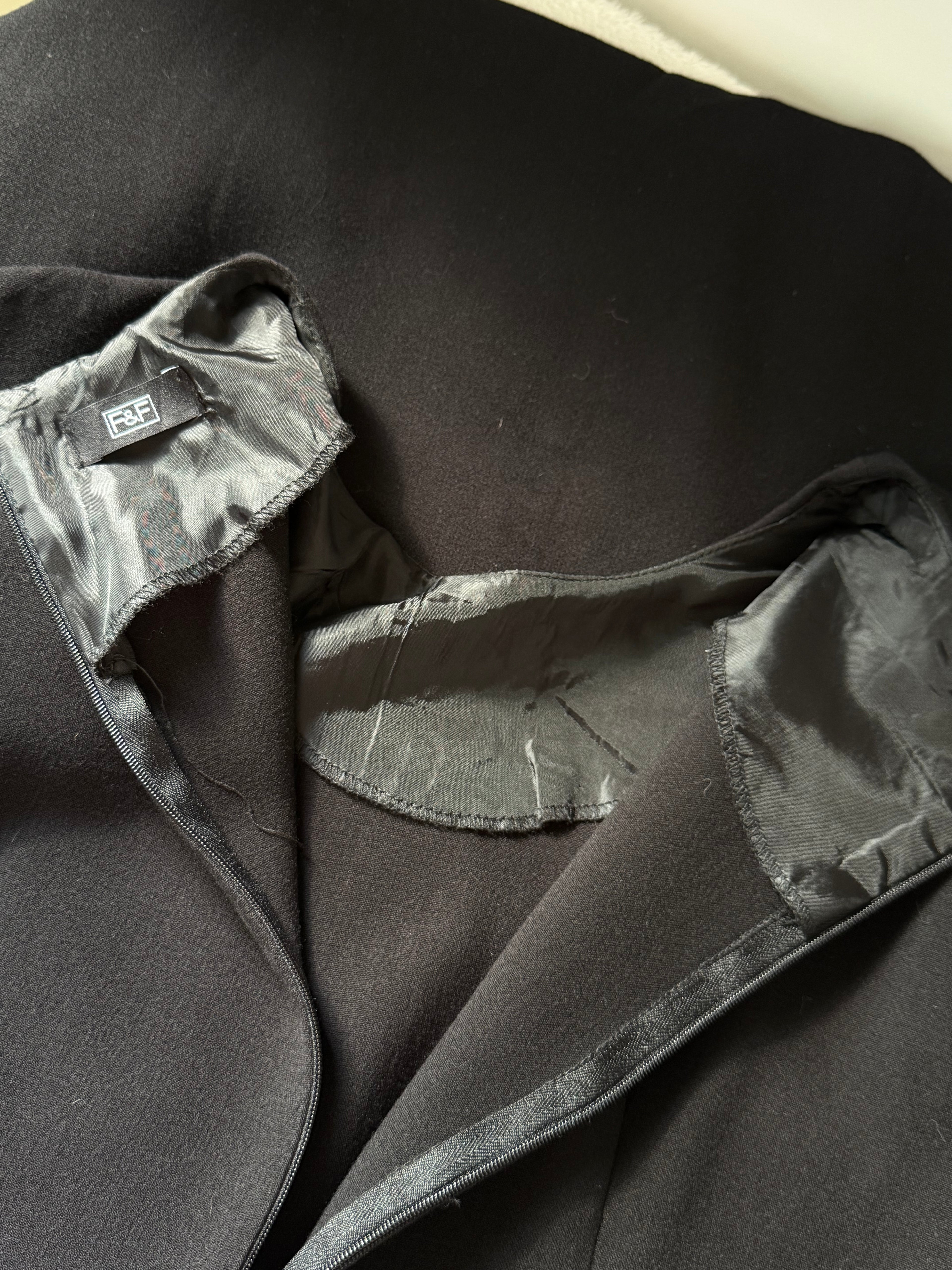 F&F Black Shift Dress with Zipper Detail | UK 14 (Preloved)