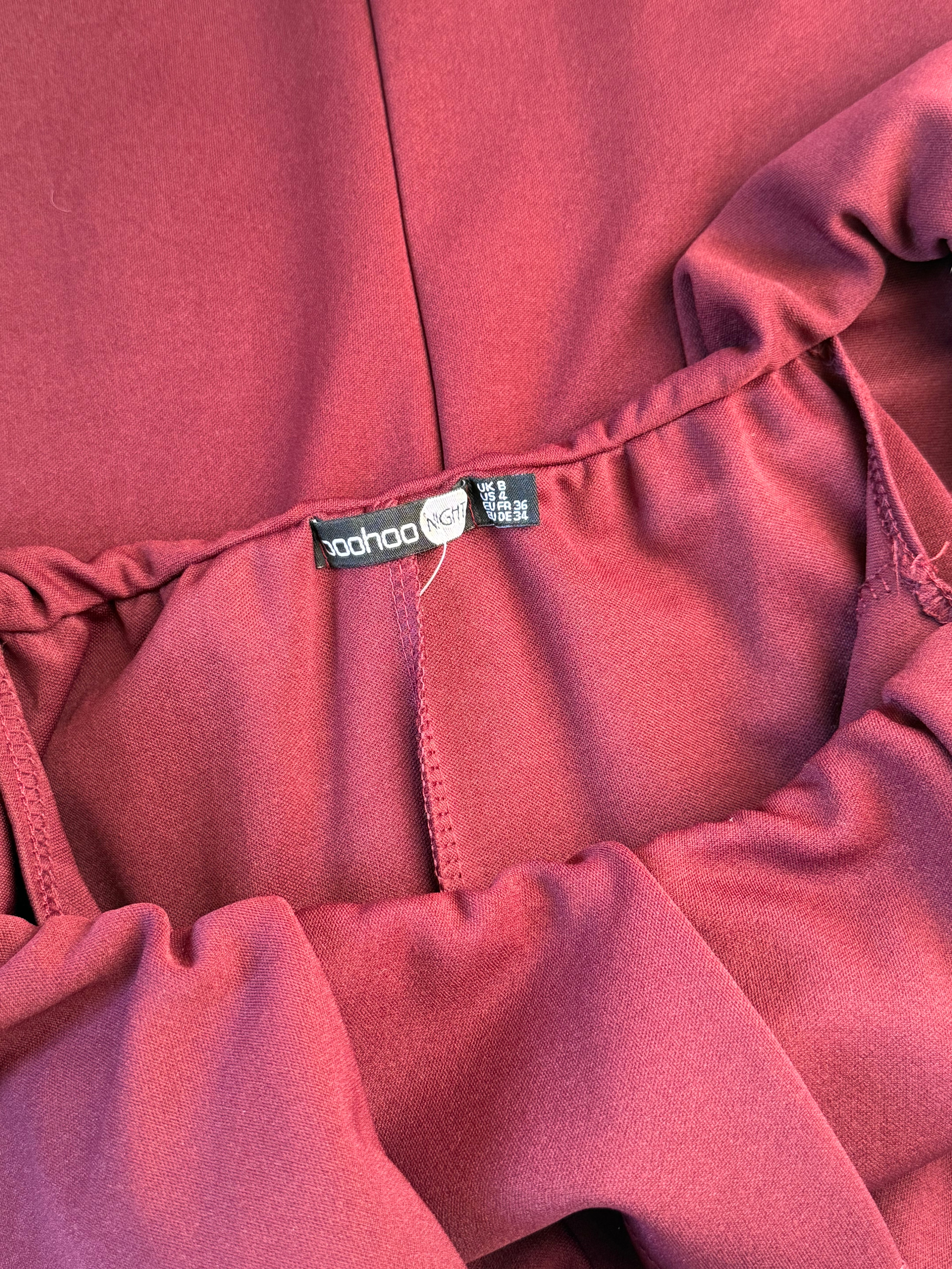 Elegant Boohoo Night Off-Shoulder Ruffle Midi Dress | UK 8