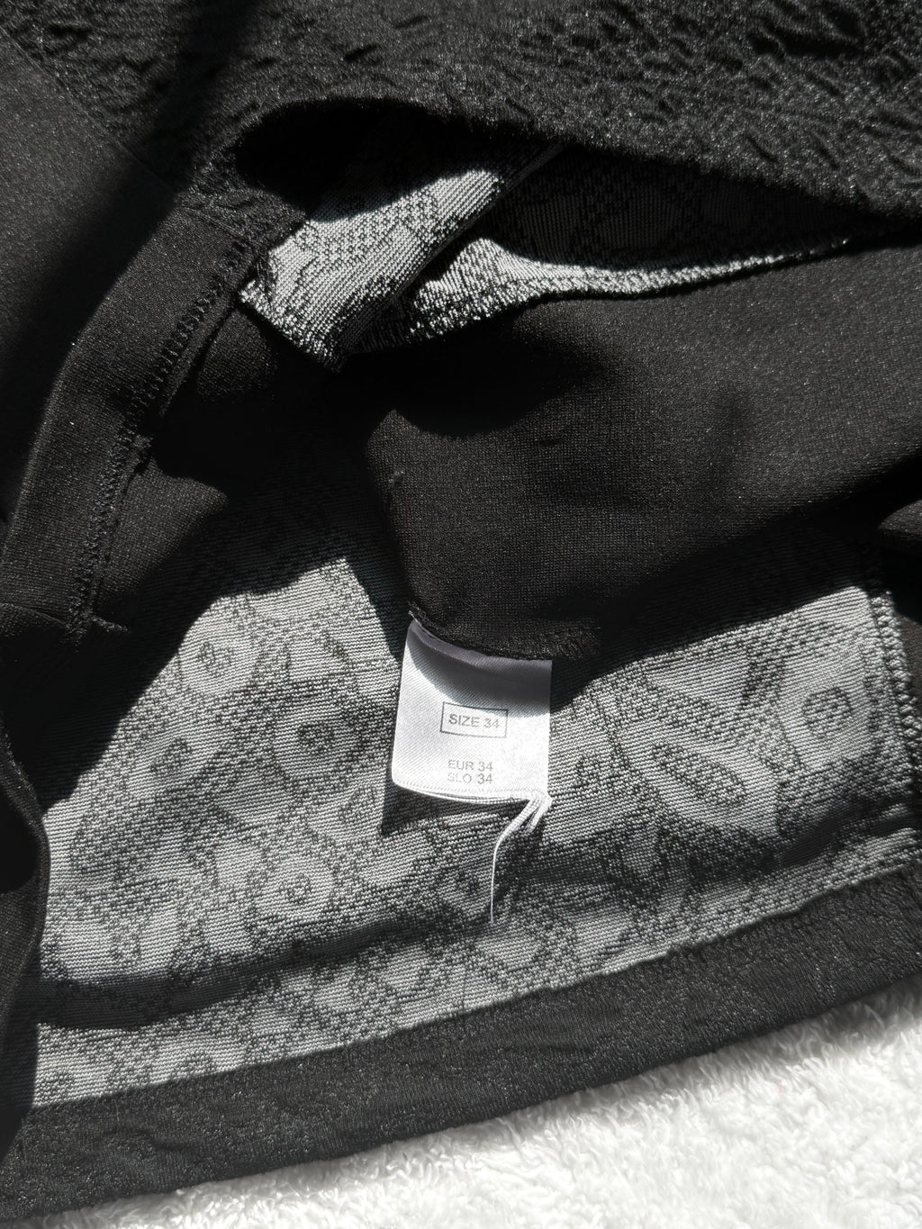 Orsay Black Leopard Jacquard Sheath Dress | 3/4 Sleeve