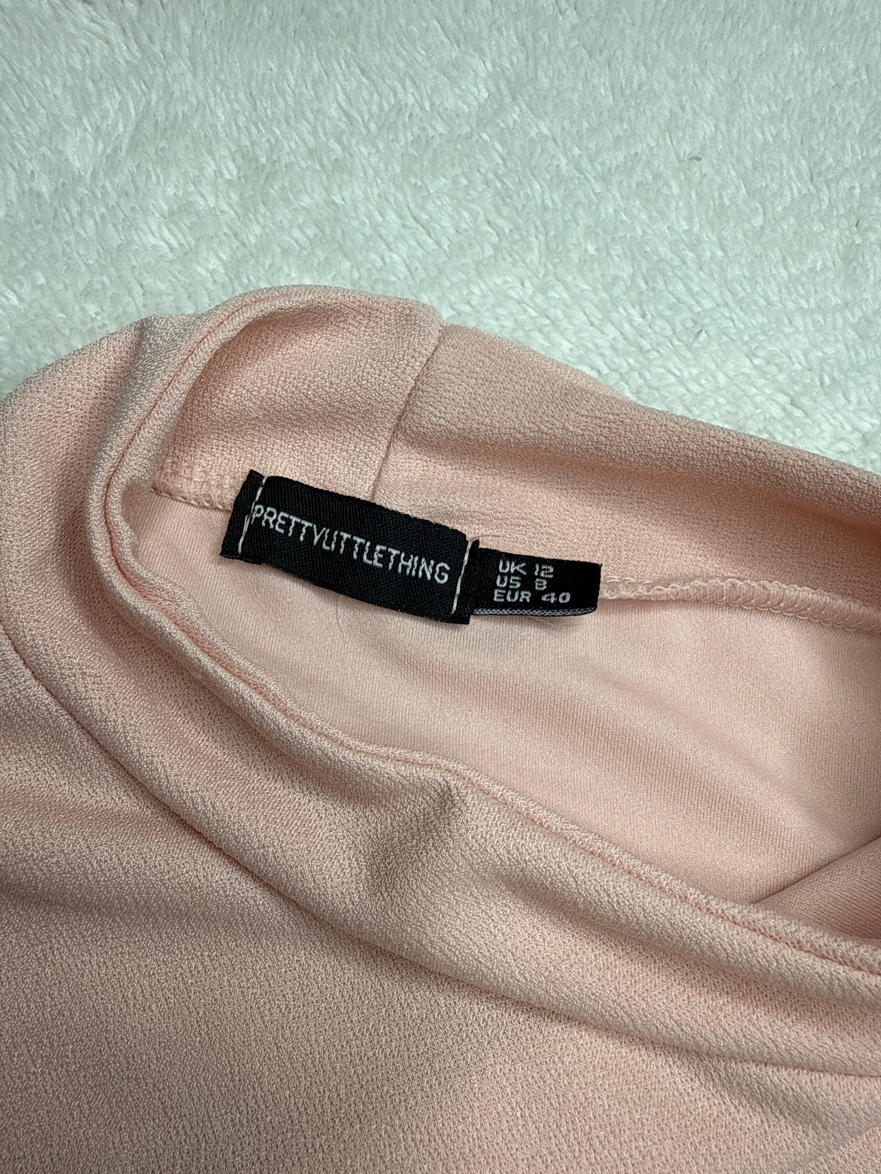 Pretty Little Things Pink Ruffle Sleeve Dress (UK 12 / Medium)