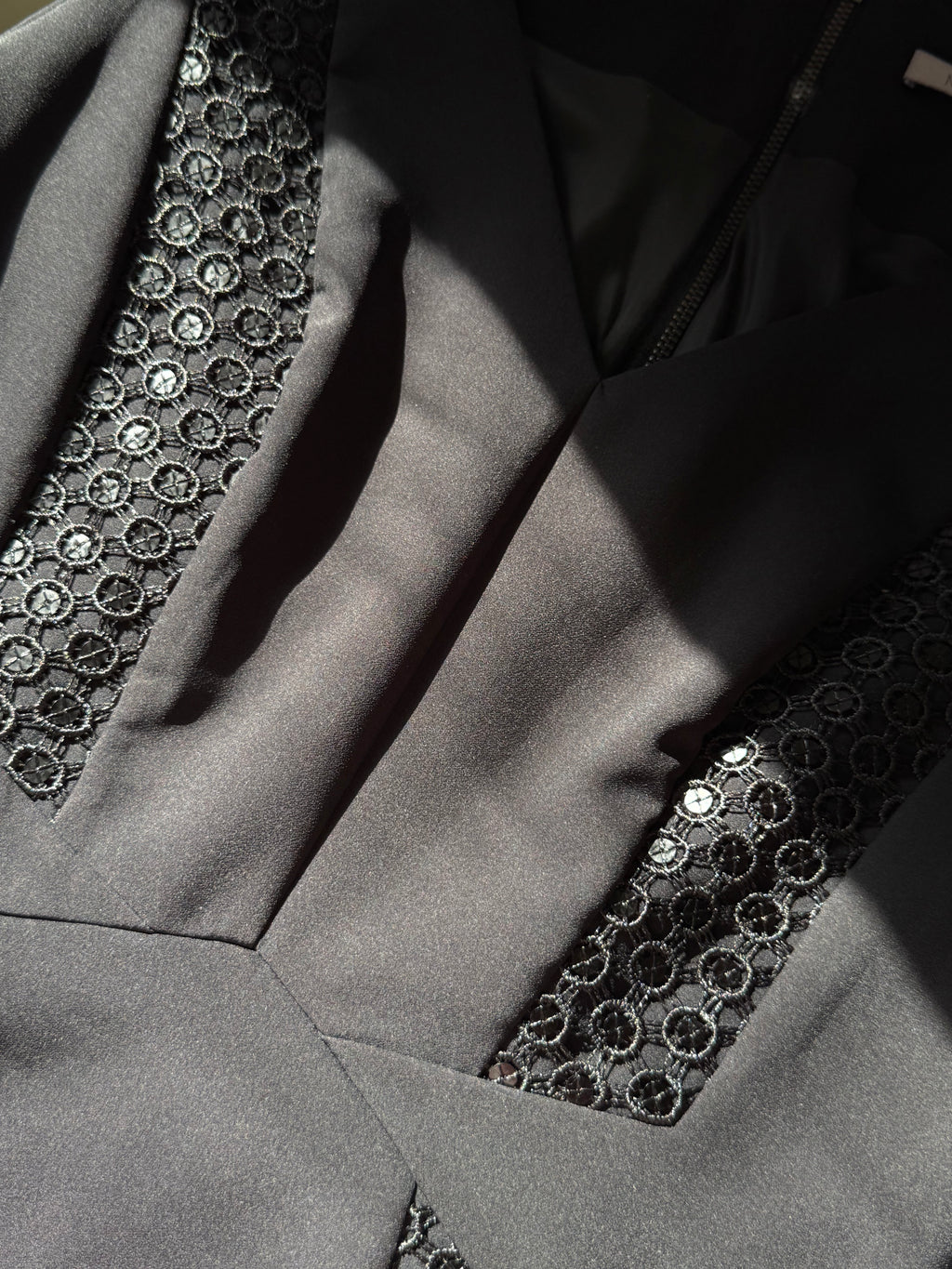 Marks & Spencer Black Dress with Lace Panel Details | UK 10 (Preloved)