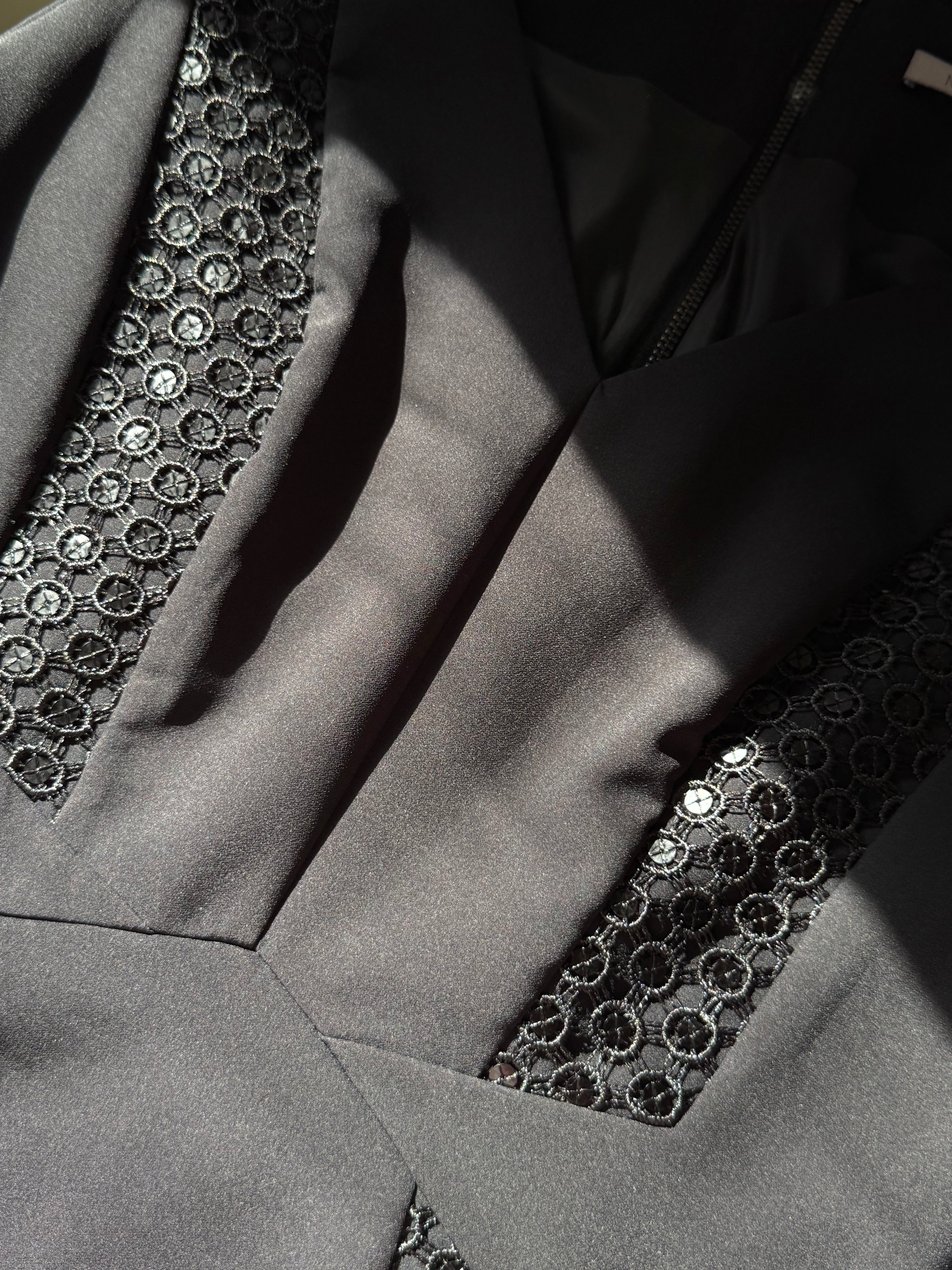 Marks & Spencer Black Dress with Lace Panel Details | UK 10 (Preloved)