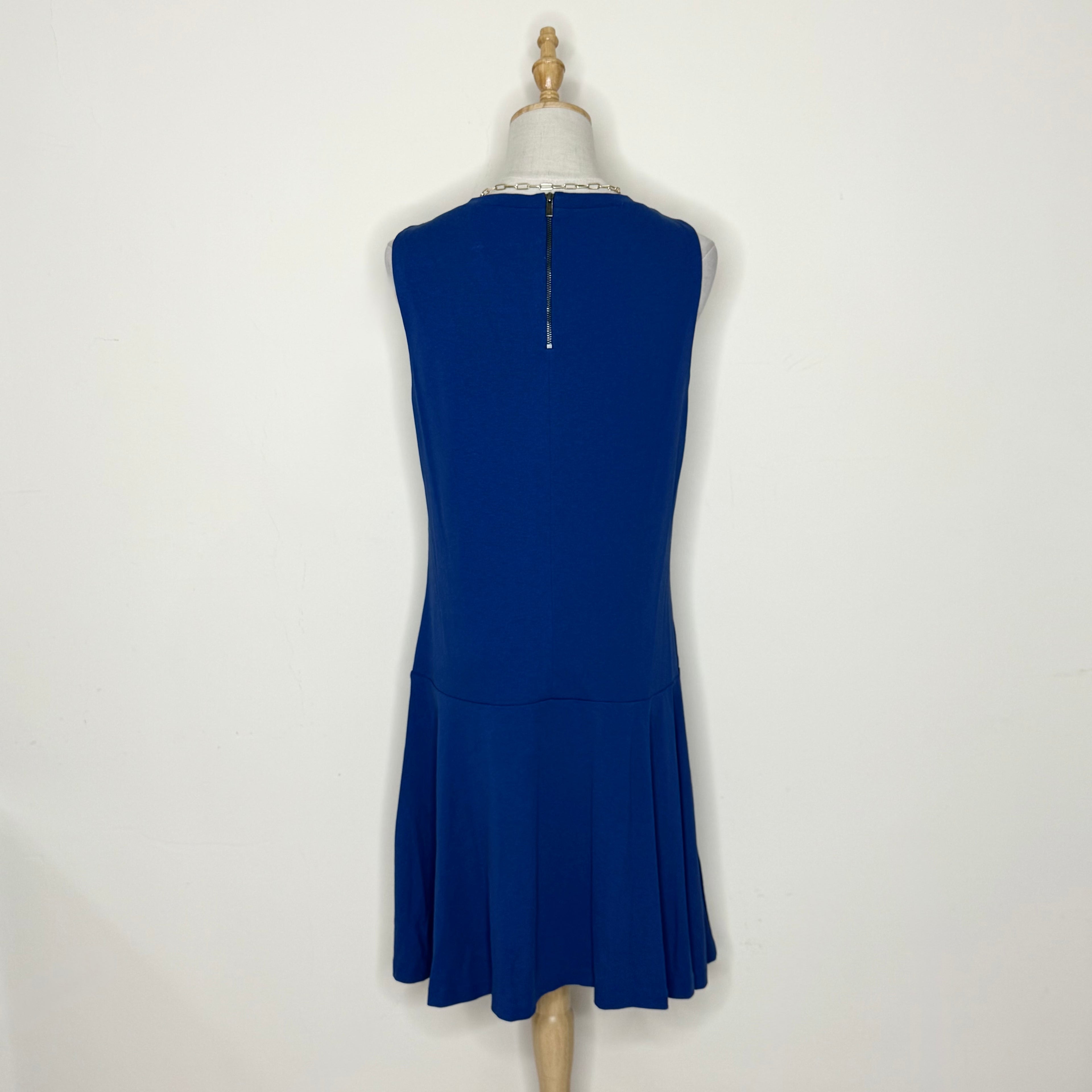 Mango Navy Blue Drop-Waist Mini Dress
