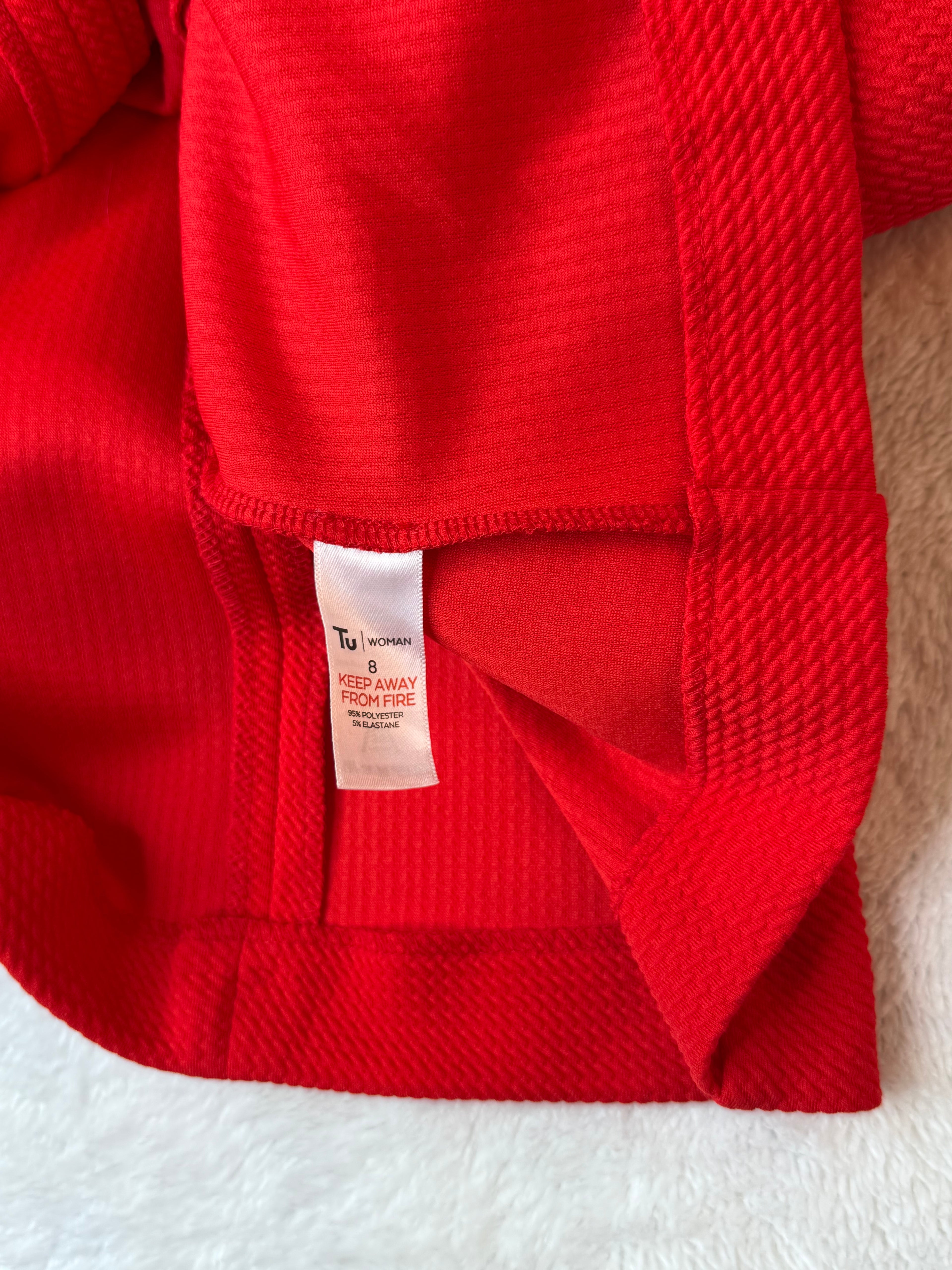 Striking Red TU Woman A-Line Dress | Size 12