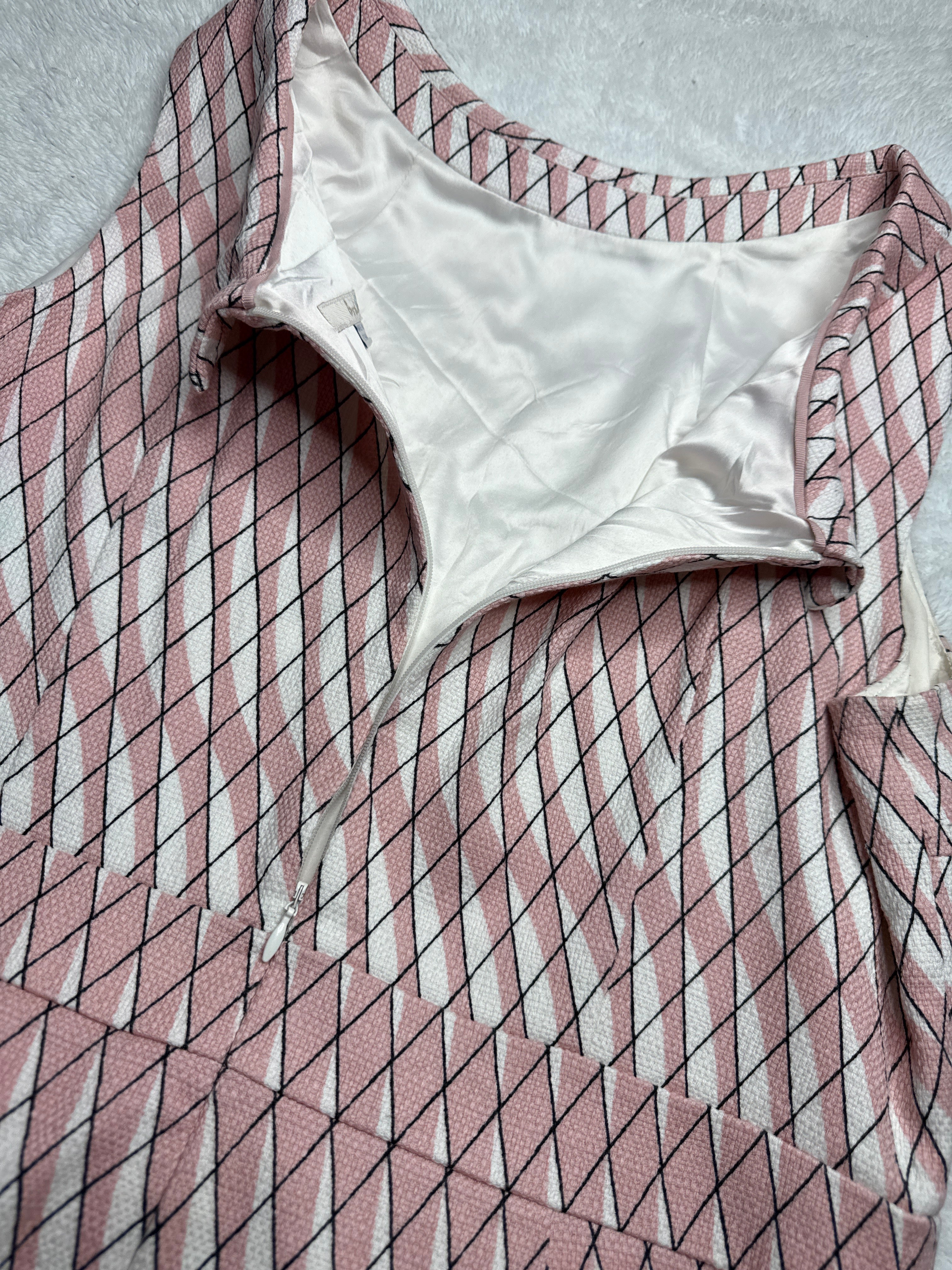 Boden Pink Geometric Print Dress (XL)