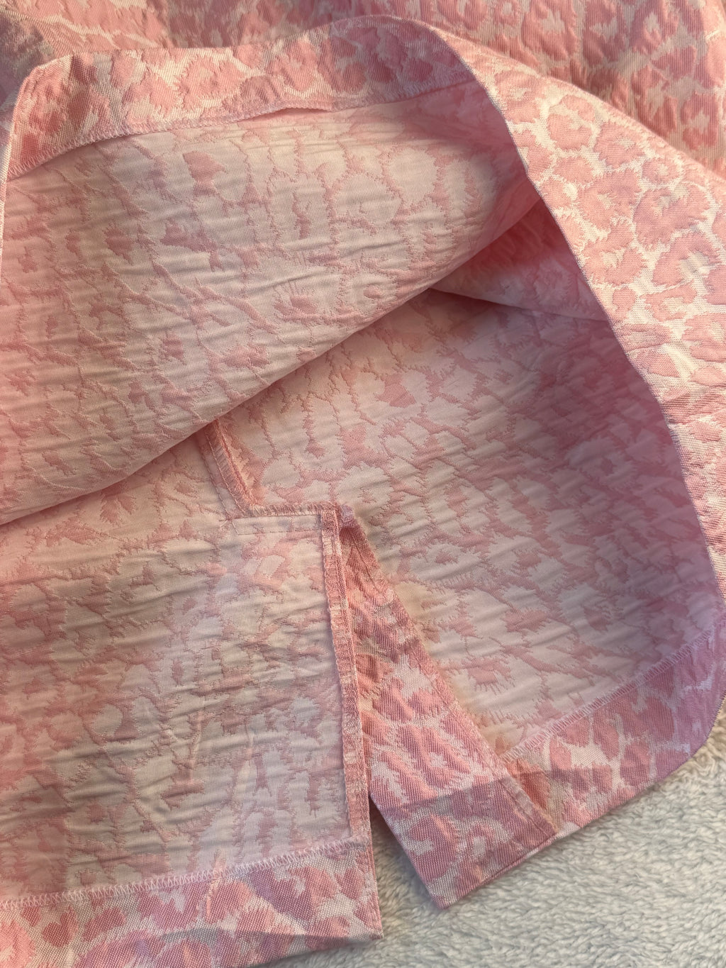 Marc Angelo Pink Jacquard Faux-Wrap Pencil Dress | UK 14