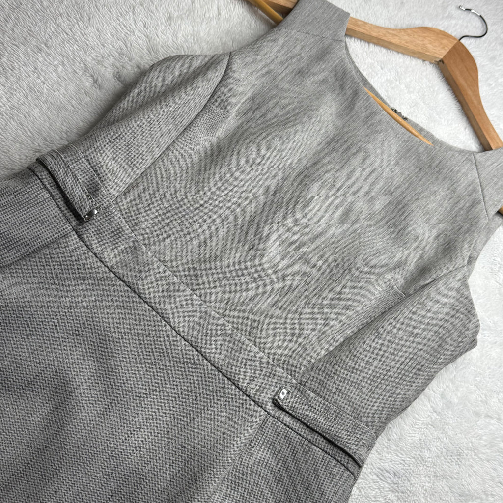 Primark Grey Textured Dress with Silver Belt Detail