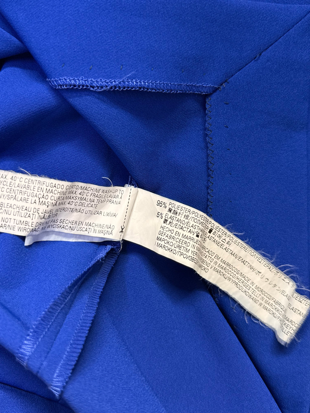 Zara Woman Royal Blue Asymmetric Boat Neck Crepe Midi Dress – Size M / UK 10