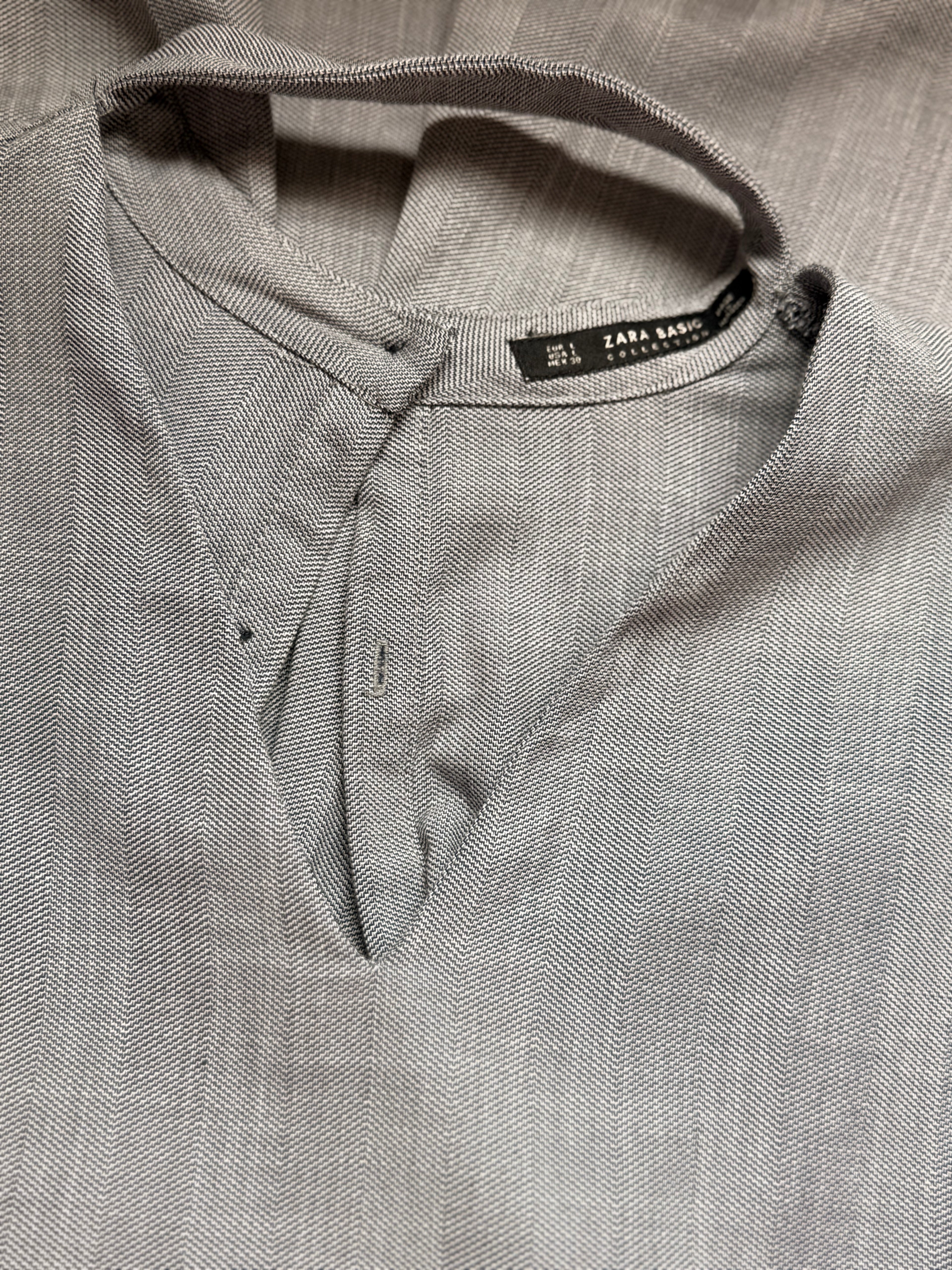 Zara Basic Grey Choker Neck Shift Mini Dress – Size Large | EUR L / US L | Office & Smart Casual