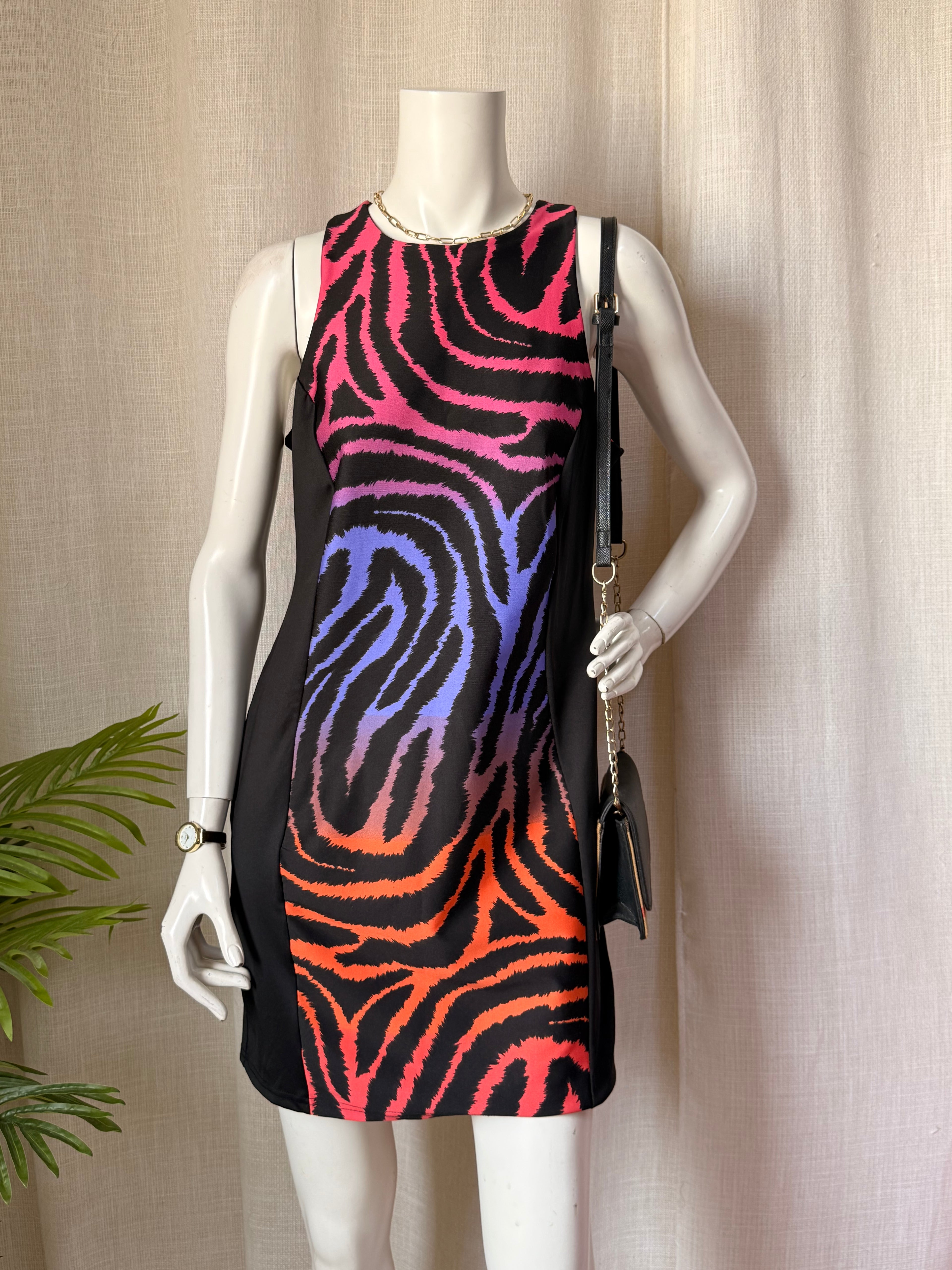🌈 Bold & Bright: Athmosphere Zebra Print Dress (UK 16)
