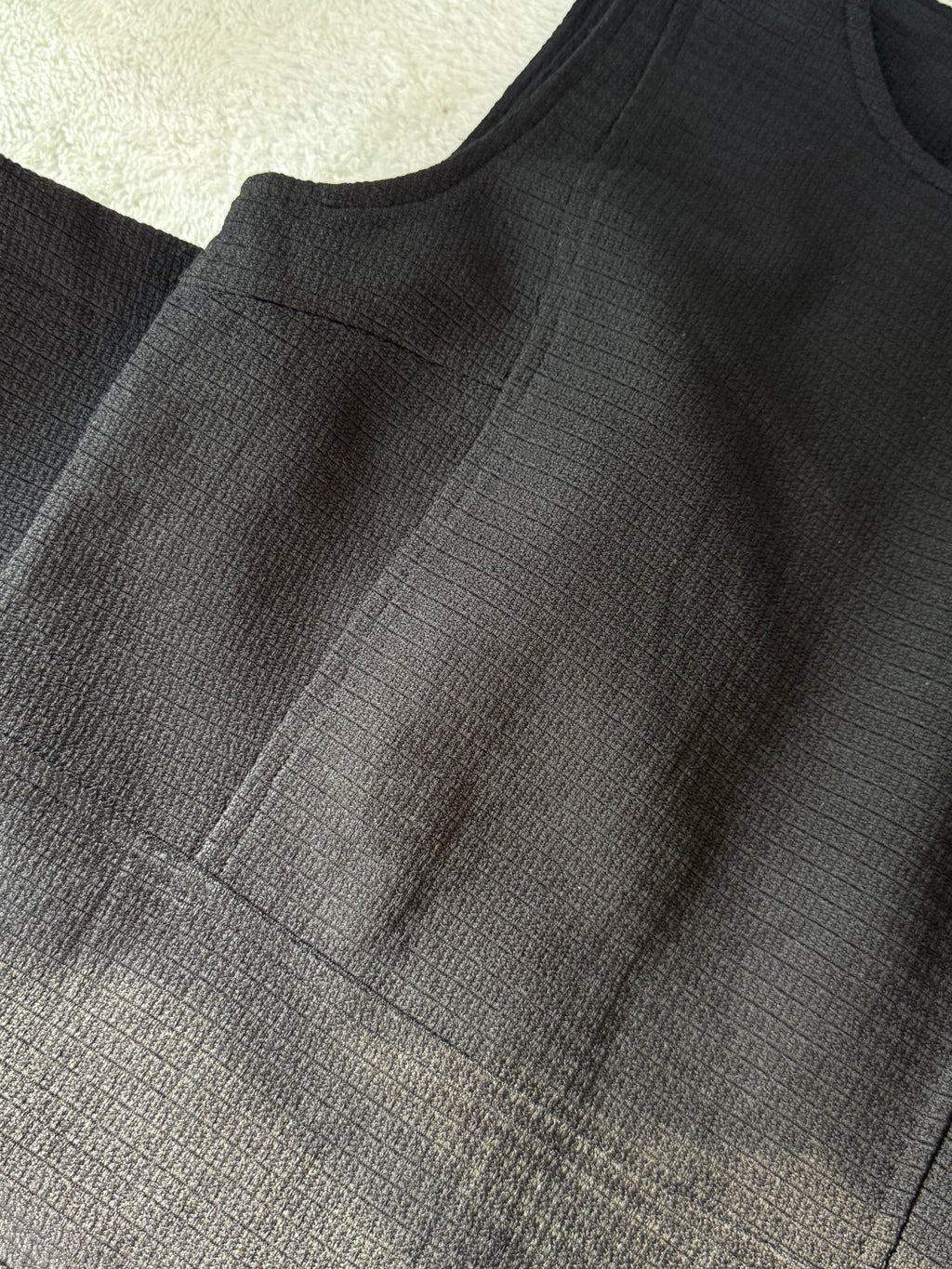 ZARA TRAFALUC Black Textured Sleeveless Mini Dress | EUR 40 (Preloved)