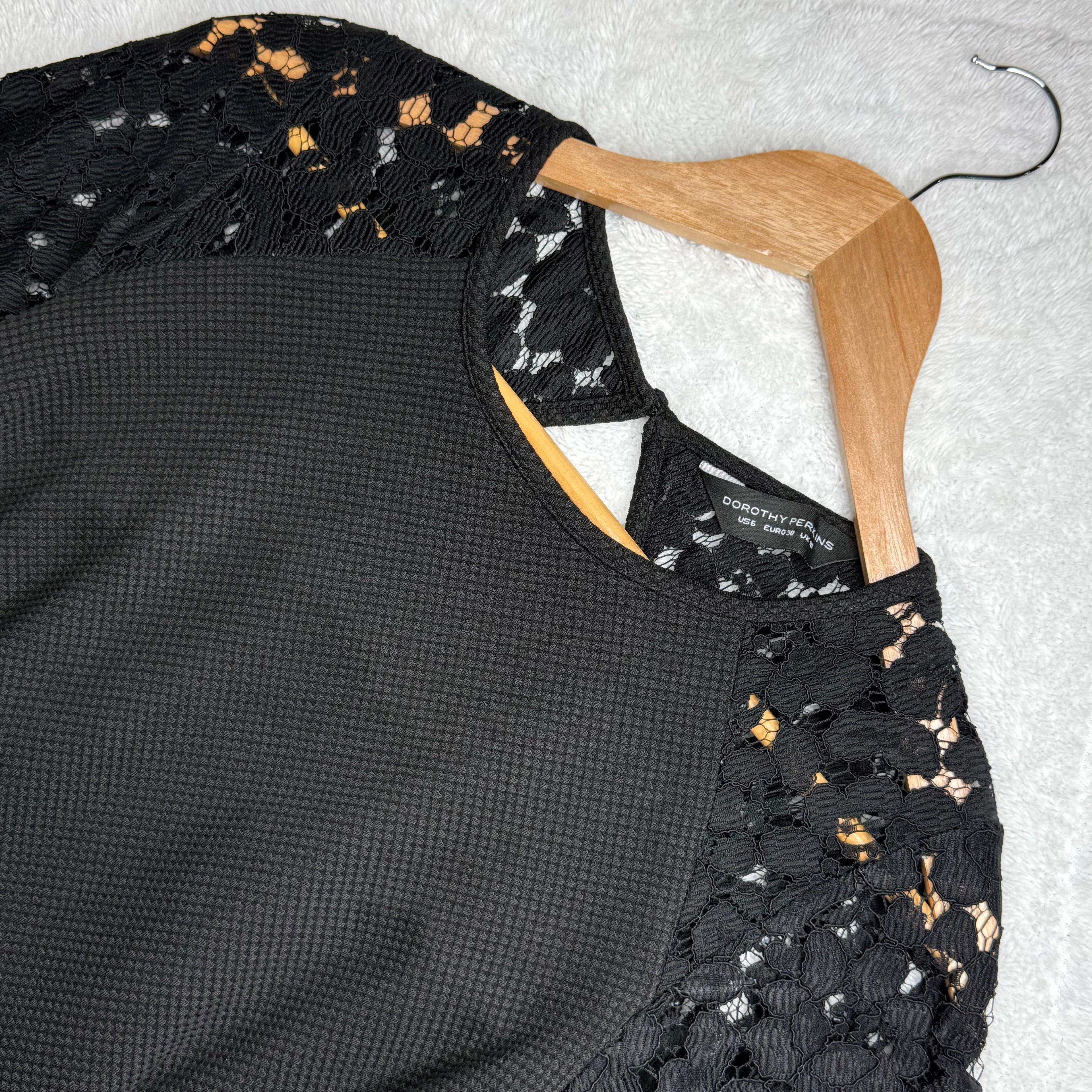 Dorothy Perkins Black Lace Fit-and-Flare Dress
