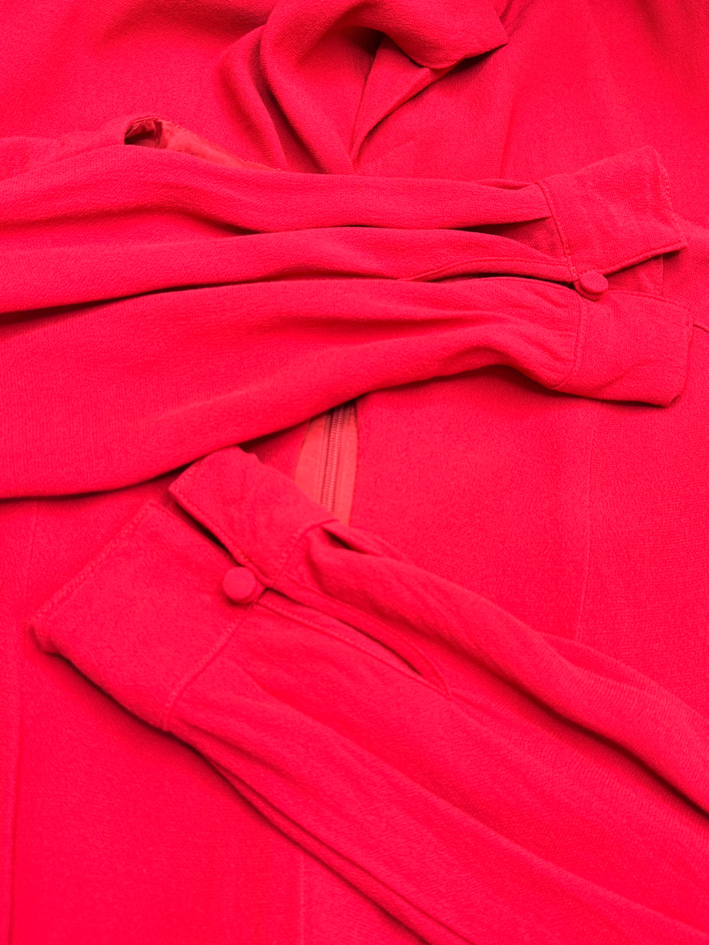 David Lawrence Red Long Sleeve Keyhole Midi Dress (Size AU/UK 10)