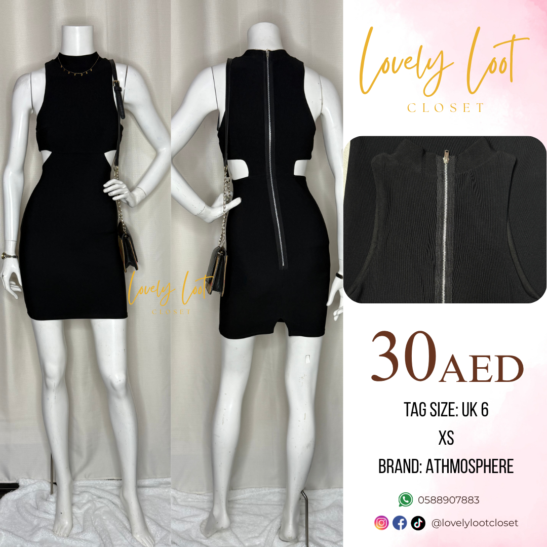 Athmosphere Black Bodycon Mini Dress (UK 6 / XS)