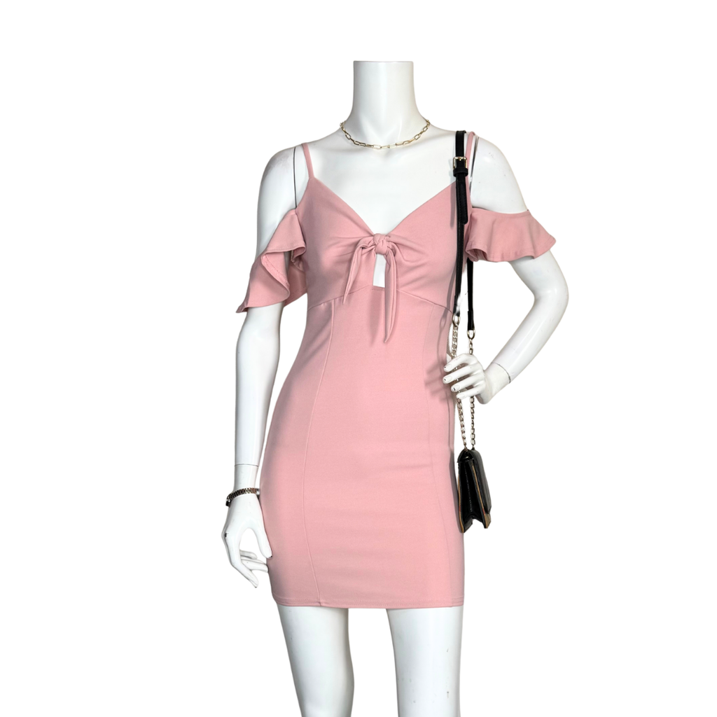 Blush Pink Off-the-Shoulder Dress (Medium)