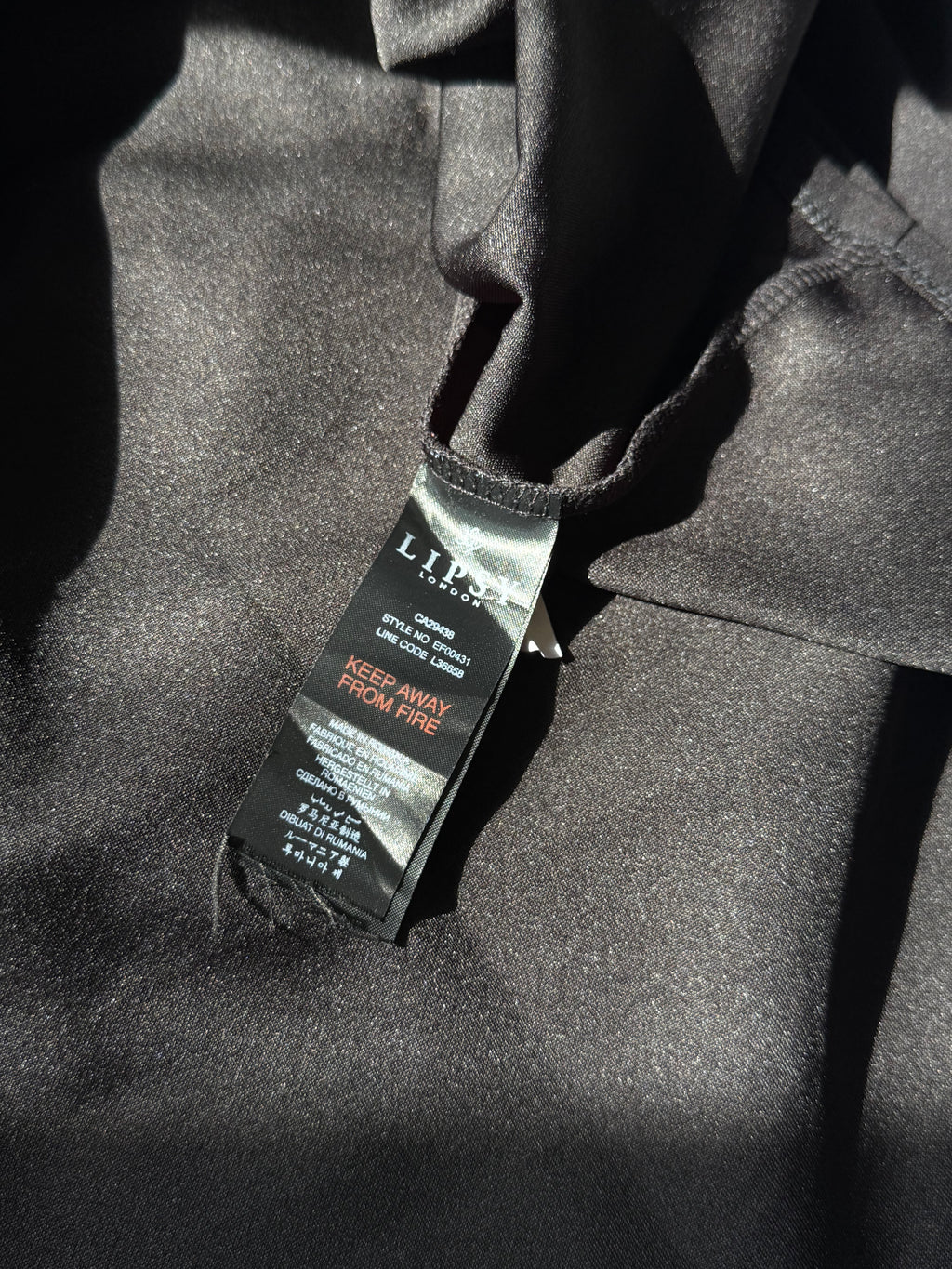 Lipsy London Black Belted Wrap Dress | UK 10 (Preloved)